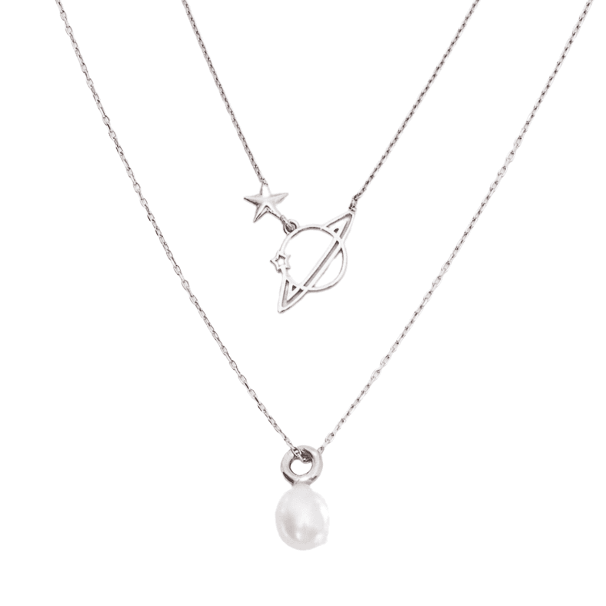 Treasures Baroque Seed Pearl & Saturn Pendant Sterling