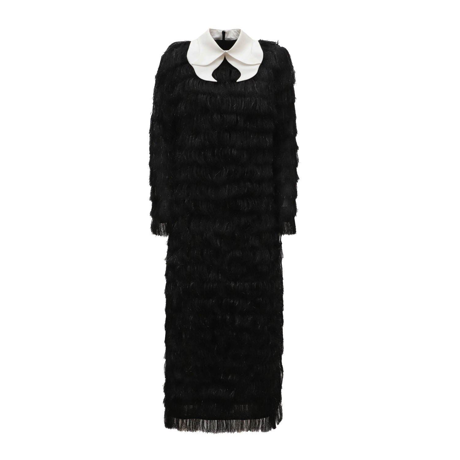 Julia Allert Women's Evening Fringe Straight Loose Fit Dress – Black Sparkle In Black