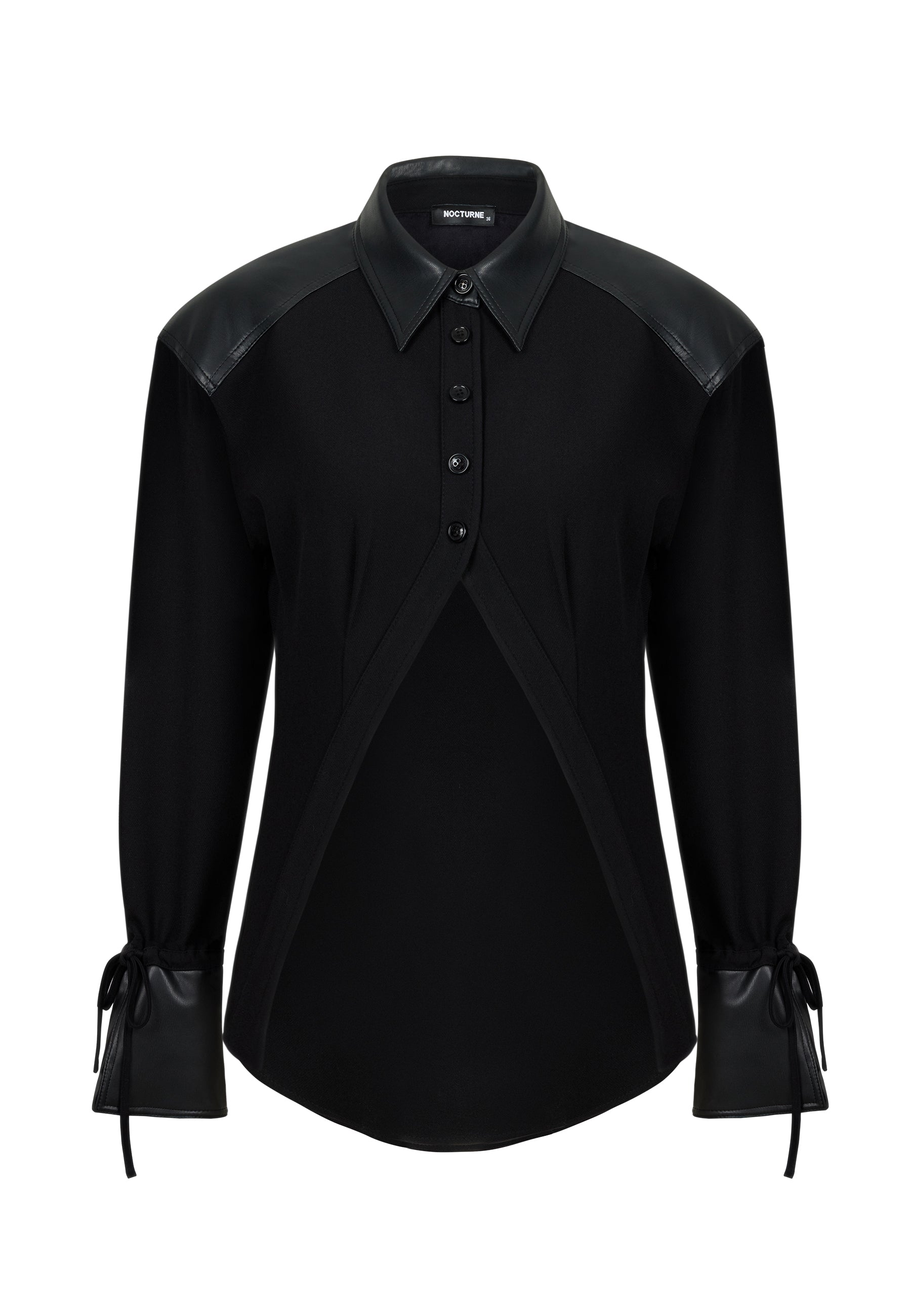 Nocturne Women's Black Leather Trim Shirt