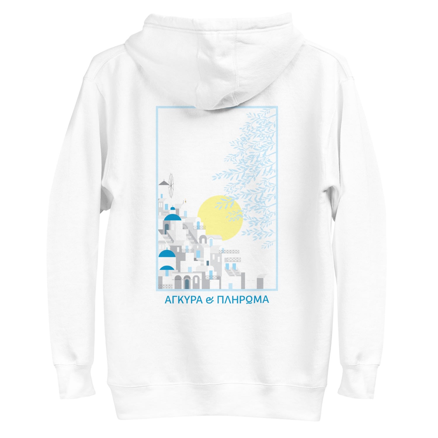 Anchor & Crew White Santorini Landmark Cotton Blend Hoodie - Men In White