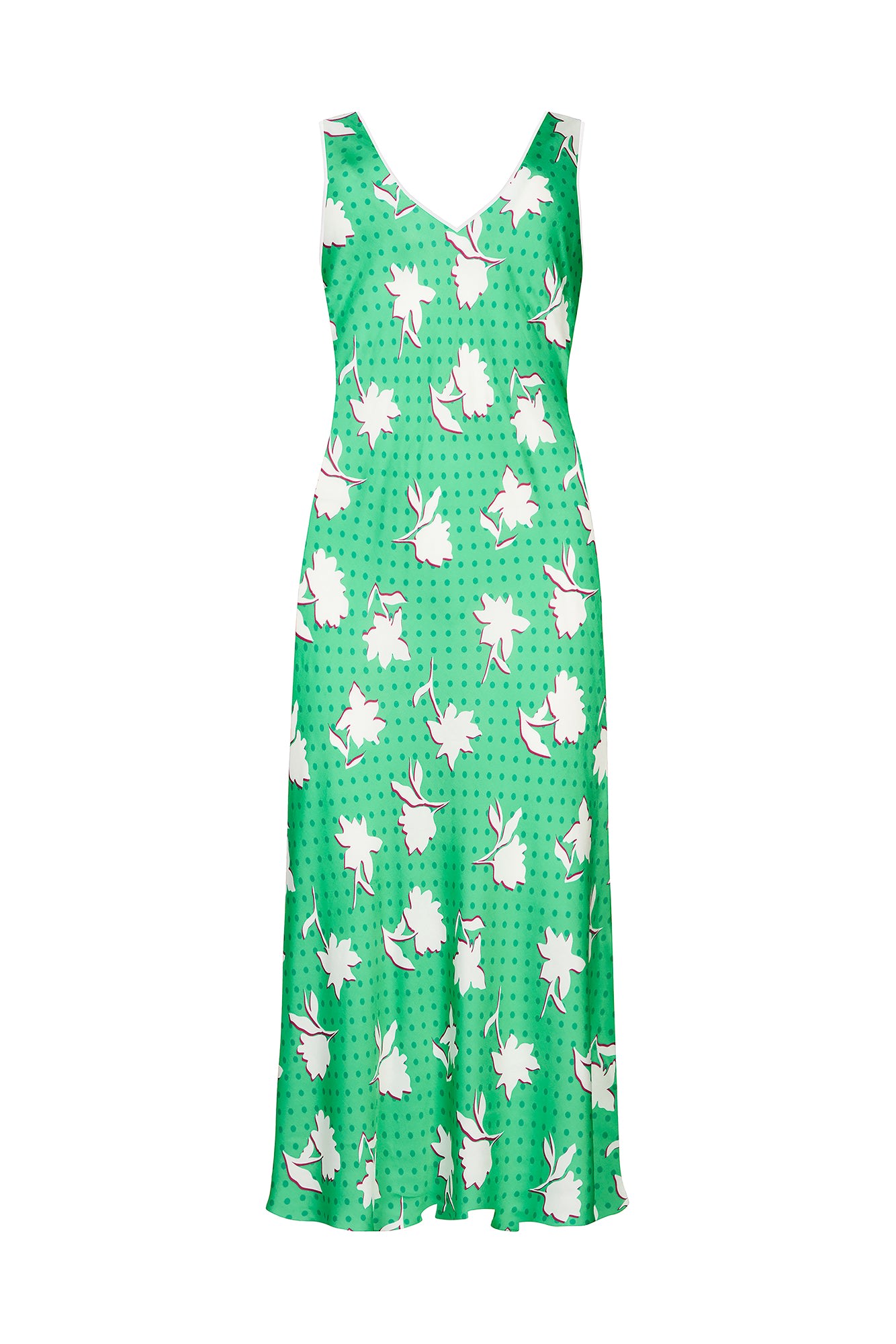 Women’s Green Polka Dot Floral Slip Dress Extra Small Mirla Beane