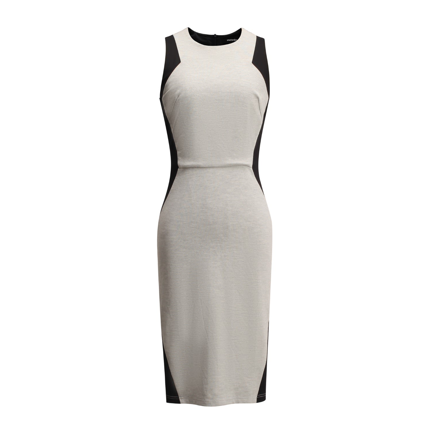 slim fit dress slacks Red and Beige Color Block Dress by BCBG MaxAzria