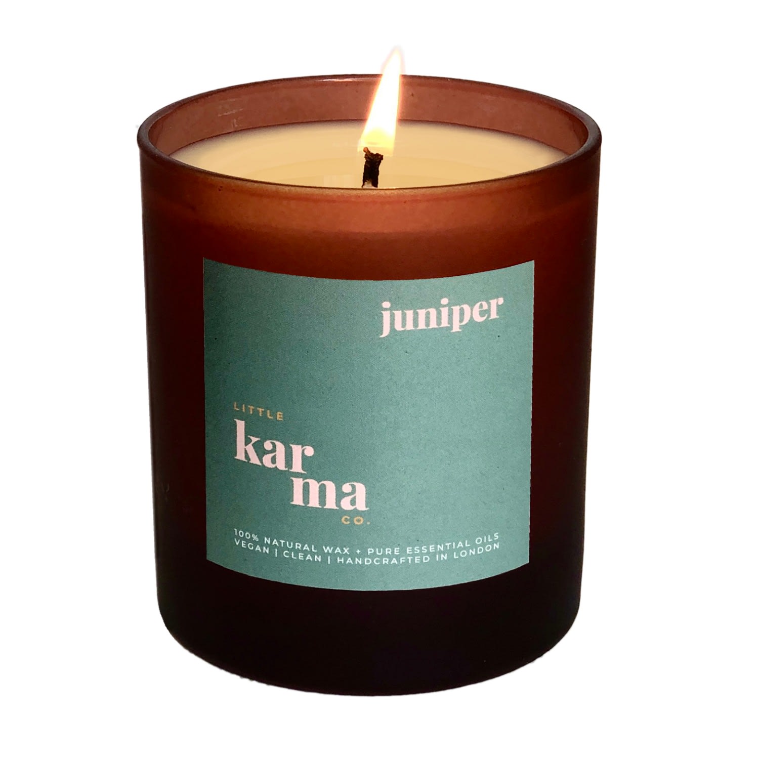 Little Karma Co. Ltd Green Juniper Grounding Cedarwood + Fir Refillable Large Candle In Multi