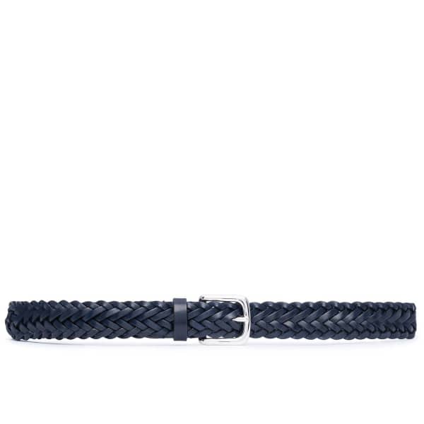 Shop Dalgado Hand-braided Leather Belt Blue Gianfranco