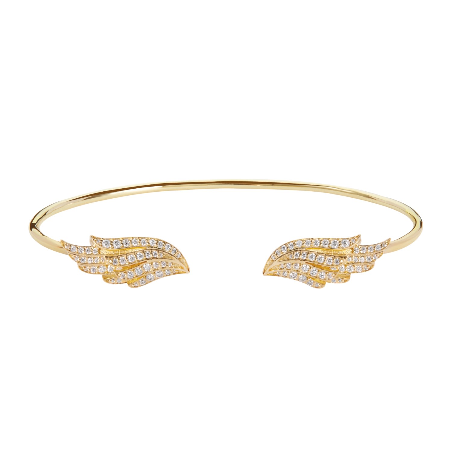 Women’s Gold Angel Wings 14K Bangle Bloomtine Earth Angel Hq