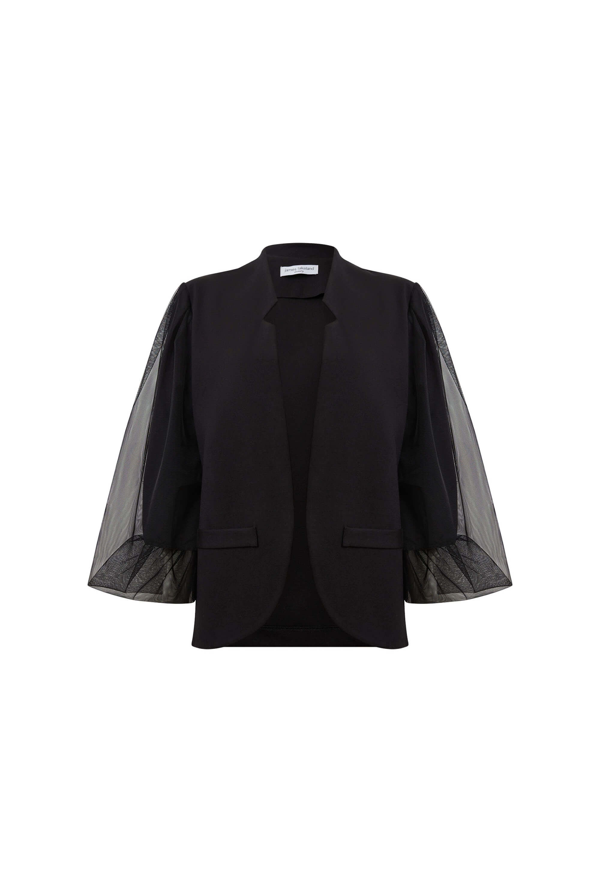 Women's Tulle Sleeve Black Blazer | Medium | James Lakeland