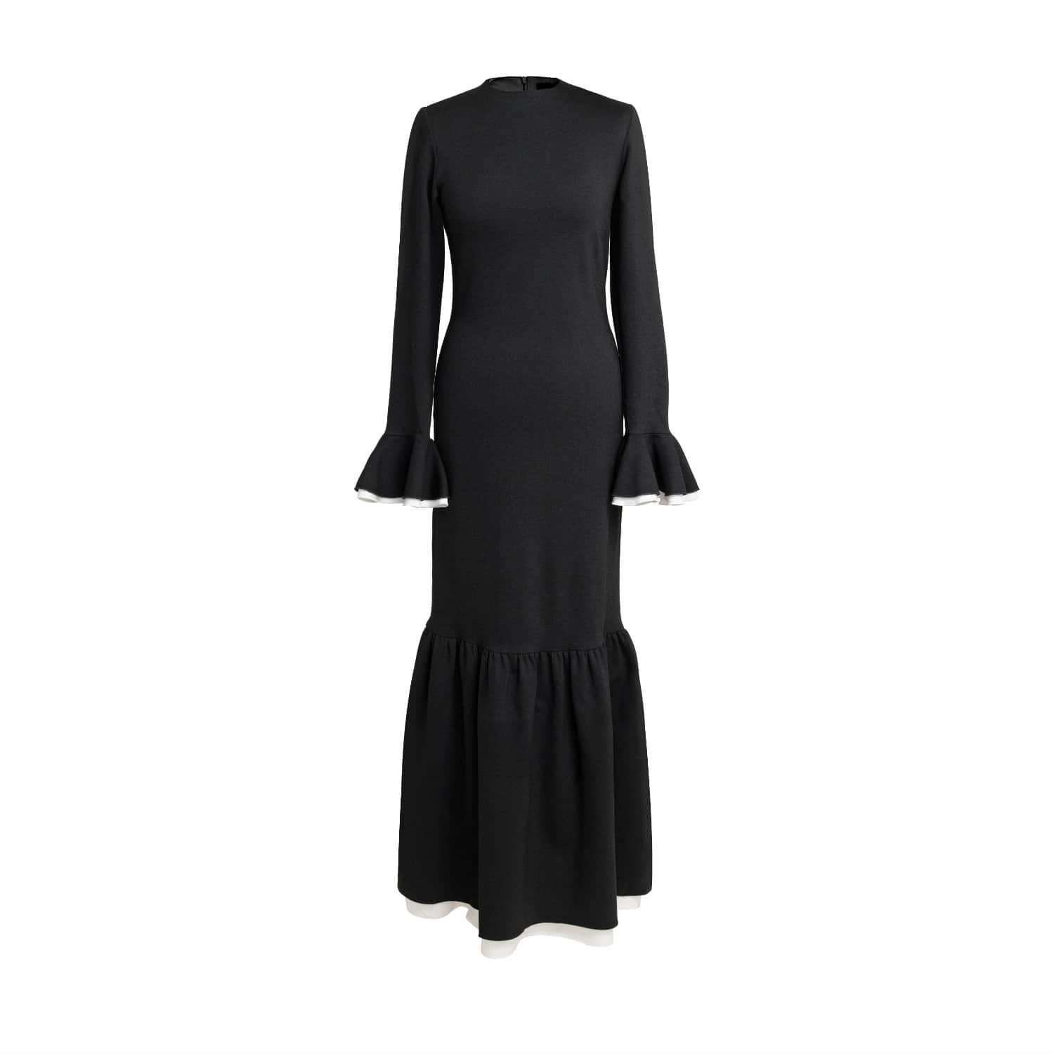 high neck long sleeve maxi dress formal Audrey Turtleneck Long Sleeve Maxi Dress in Black