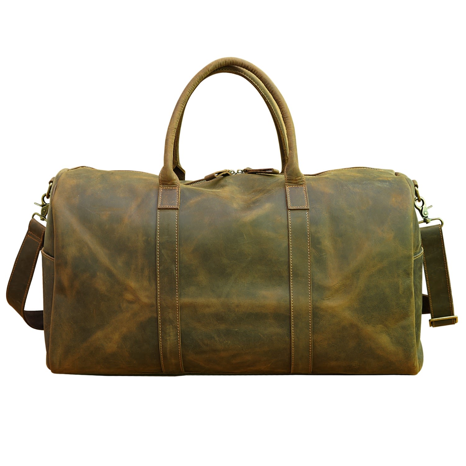 Genuine Leather Holdall - Light Brown | Touri