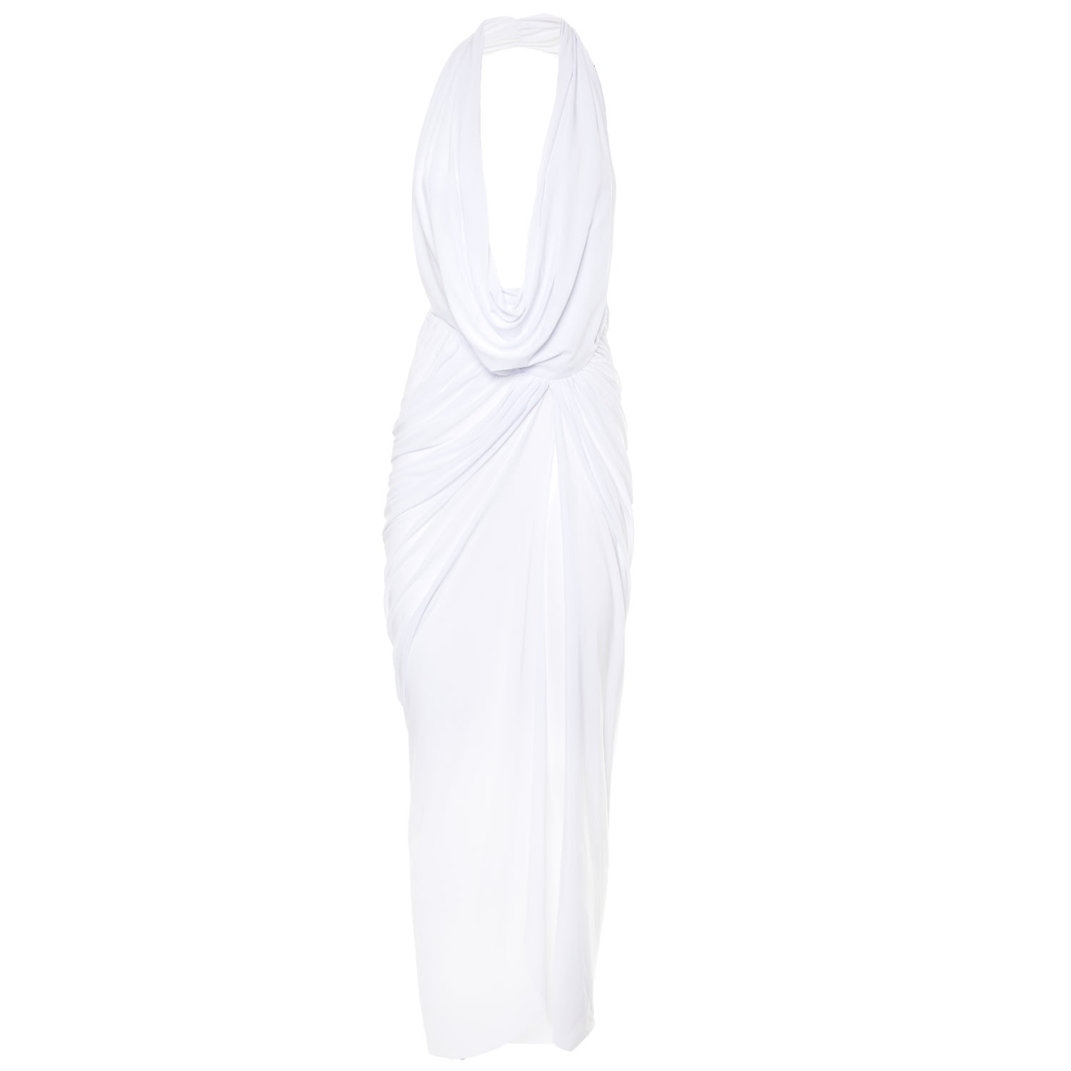 Women’s White Hedonist Goddess Draped Dress Medium Brenda Agradi