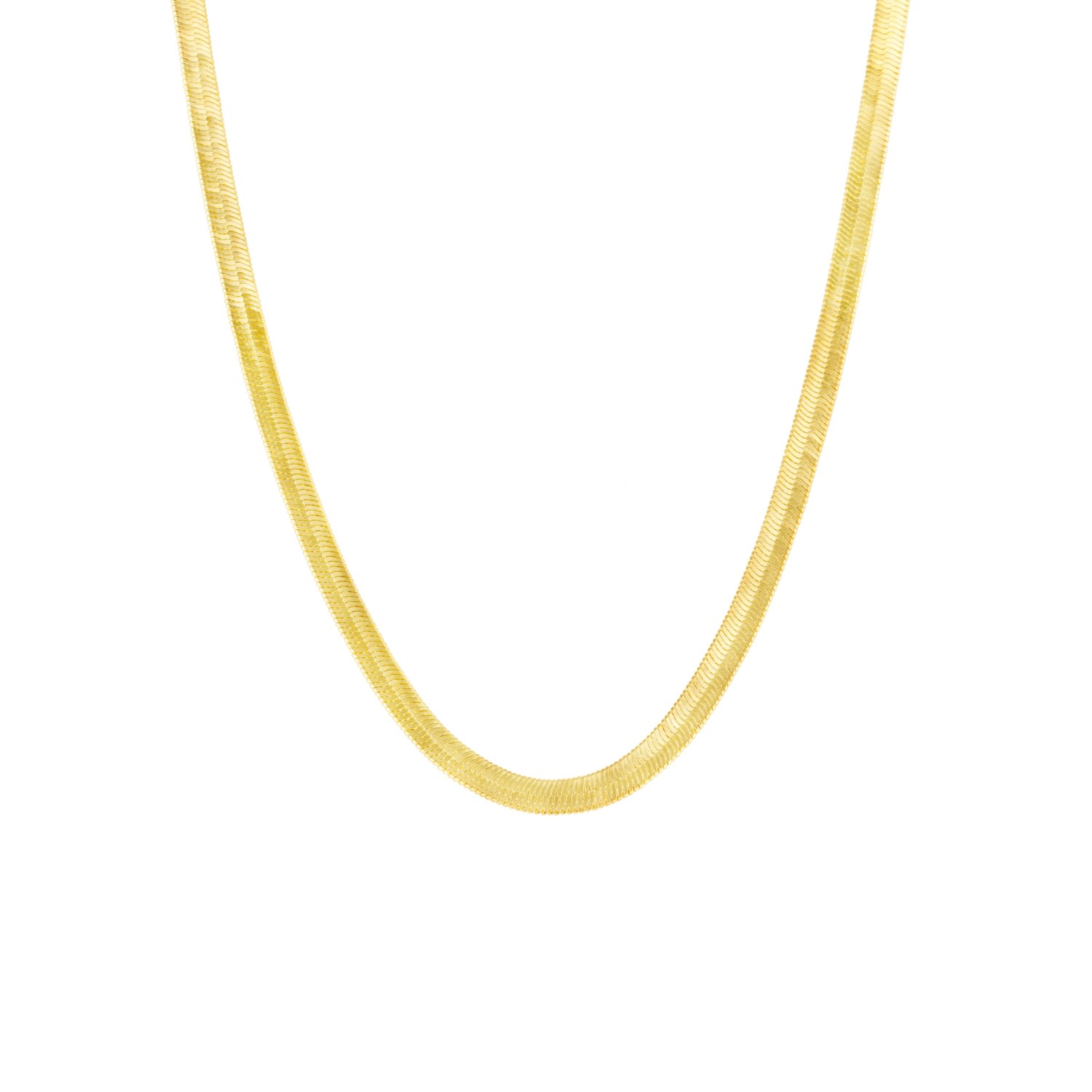 Spero London Women's Large Herringbone Sterling Silver Flat Snake Chain - Gold In Gold