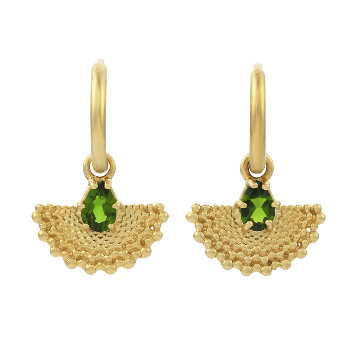 Zoe And Morgan Women's Gold / Green Petal Earrings Gold