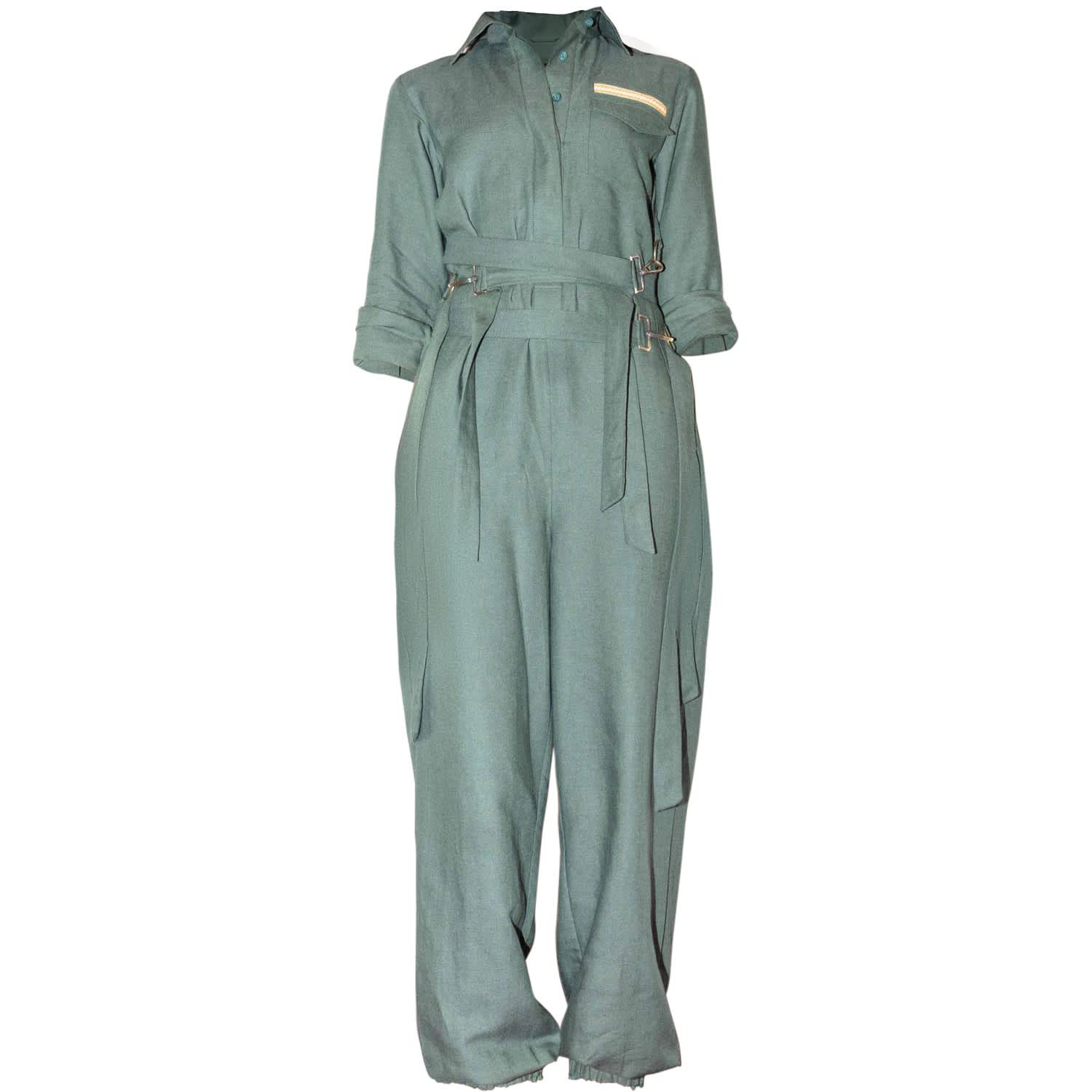 Organic Cotton & Linen Indigo Clouds Jumpsuit