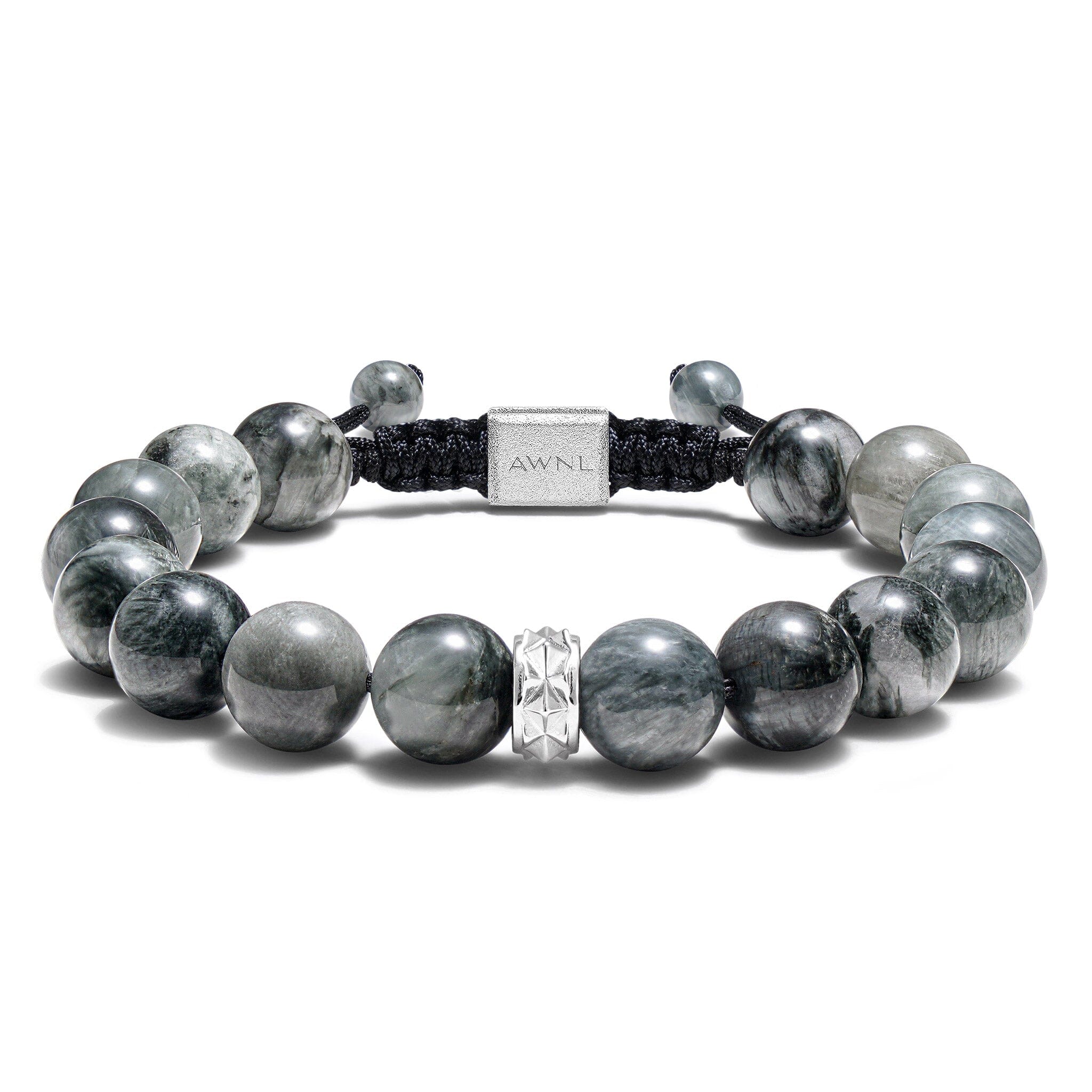 Awnl Men's Grey Hawk Eye Macrame Bracelet In Gray