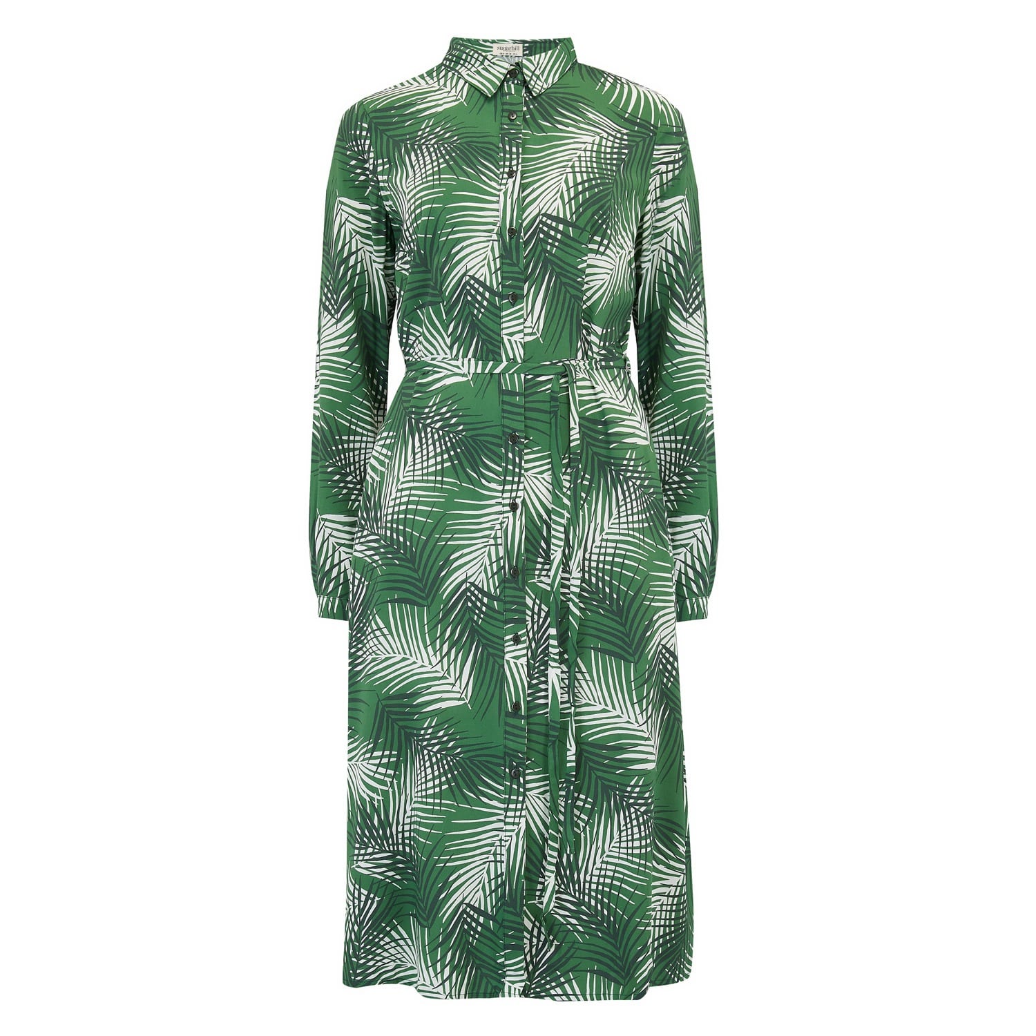 green midi shirt dress