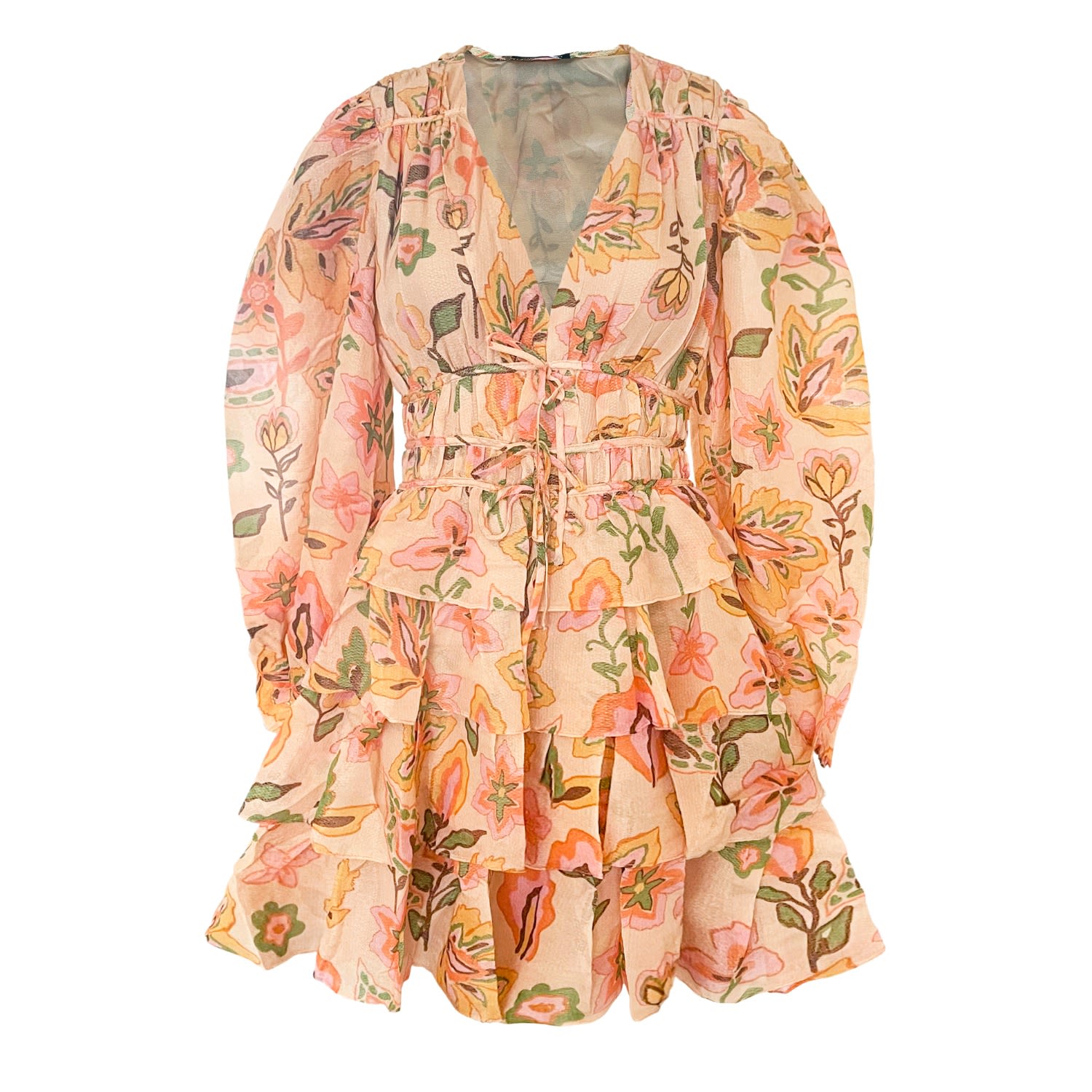 Jessie Zhao New York Women's Yellow / Orange Gold Garden Metallic Mini Dress In Yellow/orange