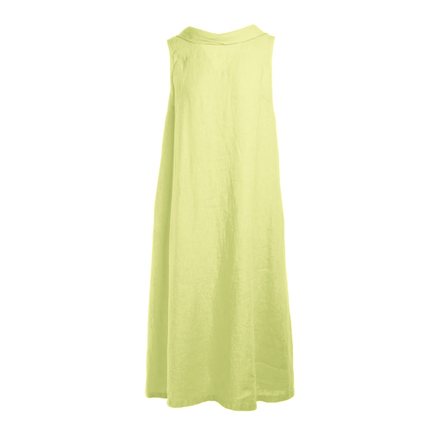 Haris Cotton Women's Green Midi Back Tie Linen Dress - Lime