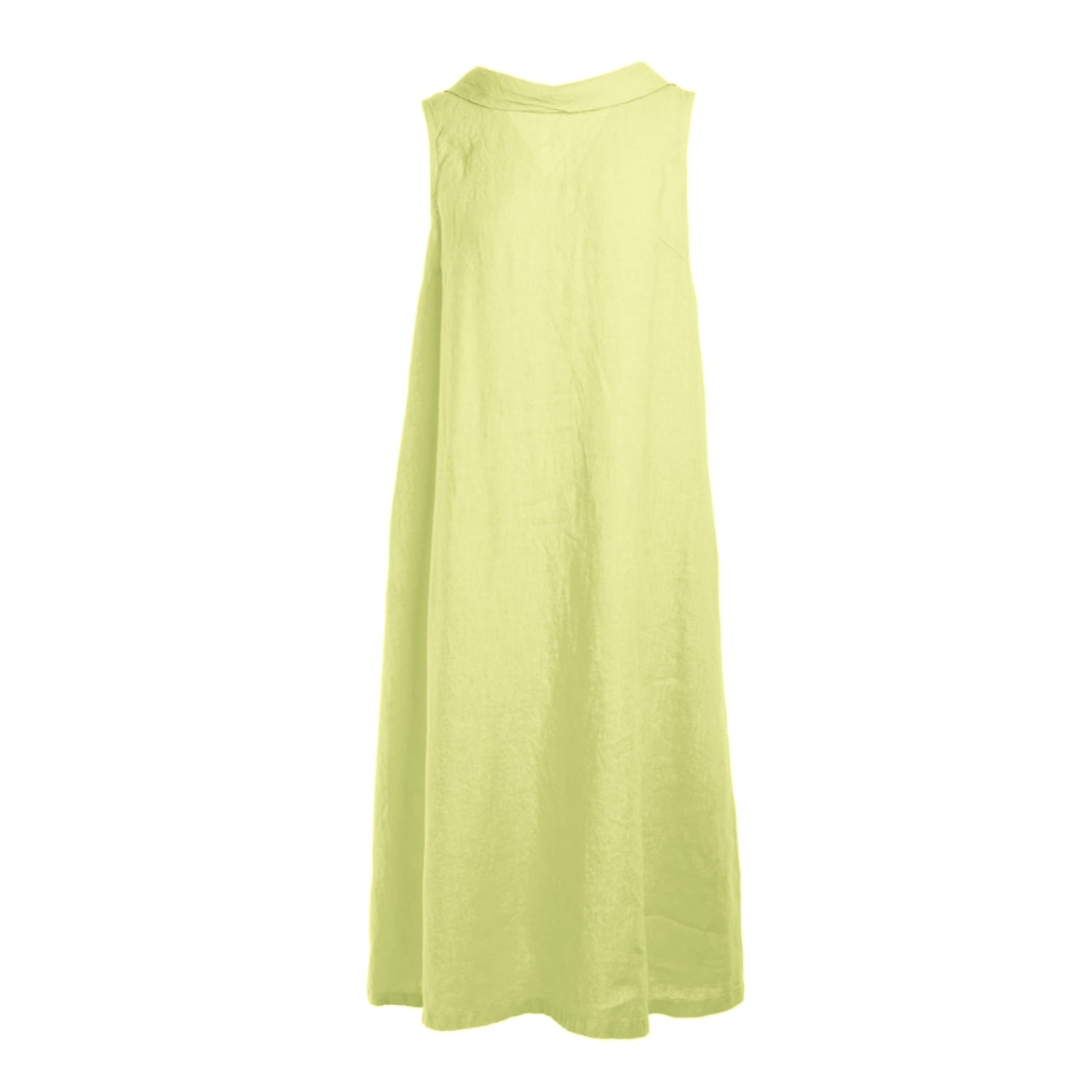 Women’s Green Midi Back Tie Linen Dress - Lime Extra Small Haris Cotton