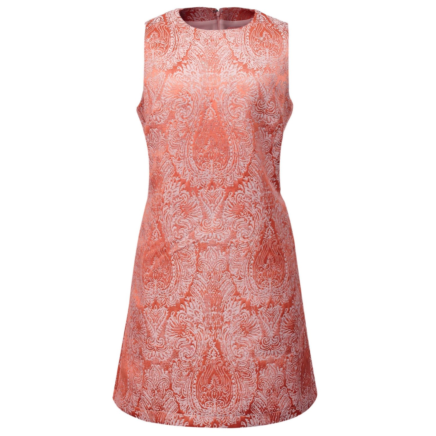 Smart And Joy Women's Yellow / Orange Brocade Minimalist Mini Dress - Orange In Yellow/orange
