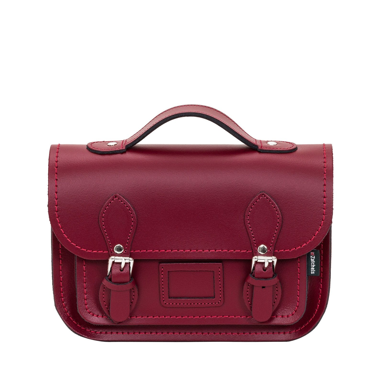 Women’s Red Leather Midi Satchel - Oxblood One Size Zatchels