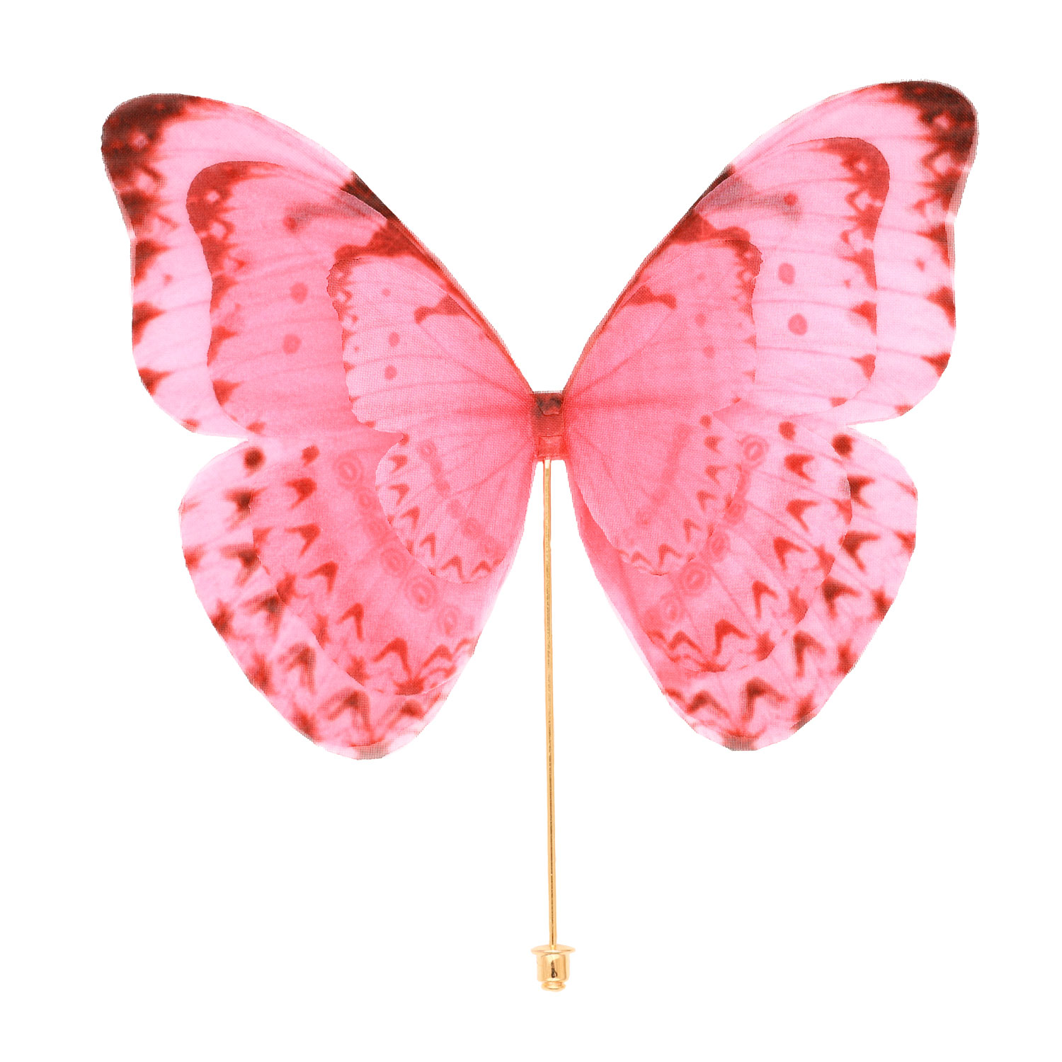 Oanasavu.creations Women's Pink / Purple / Gold Versatile Large Pink Silk Butterfly Brooch Pin With Gold Pin