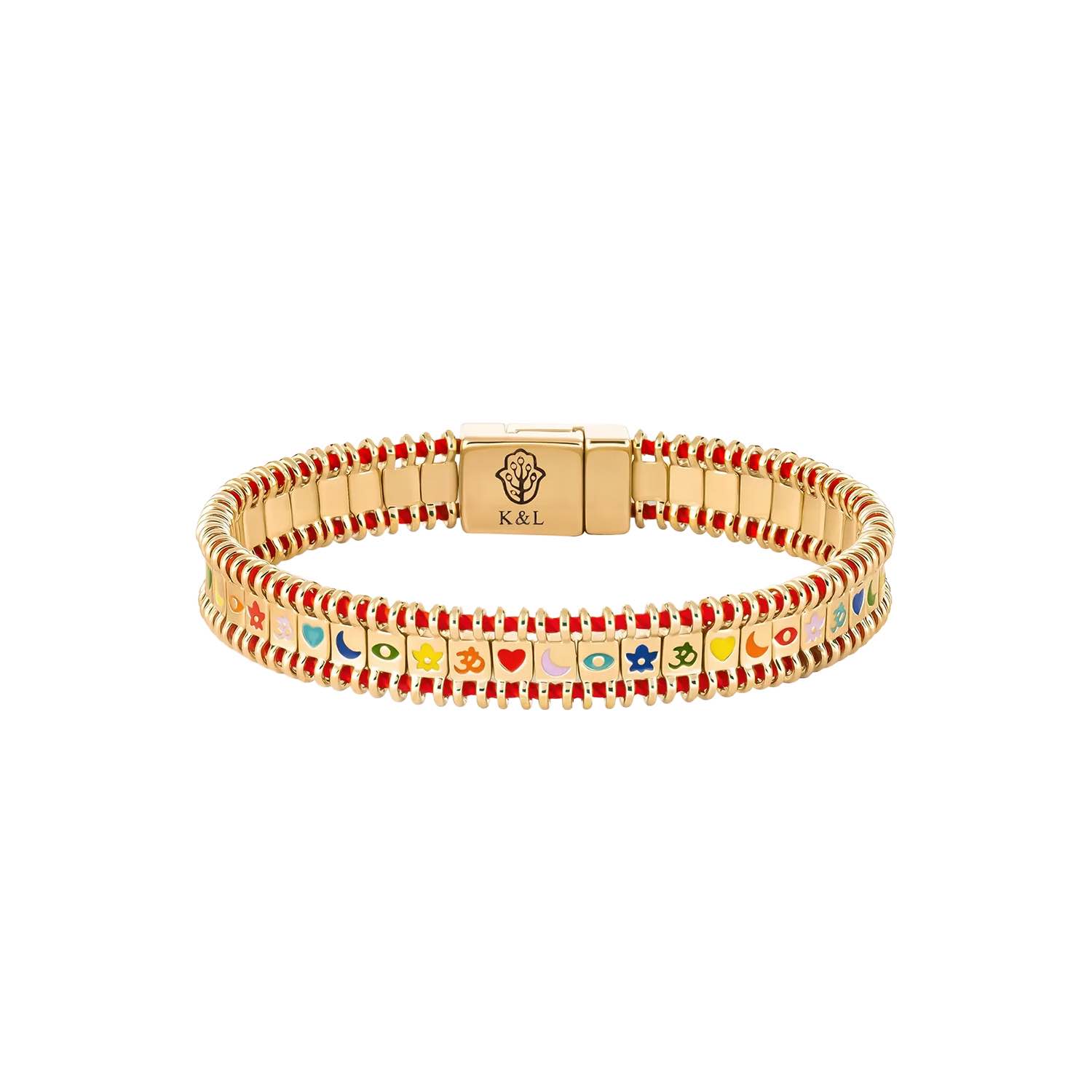 Karma And Luck Women's Gold / Red Divine Prism -  Red String Tennis Bracelet In Multi