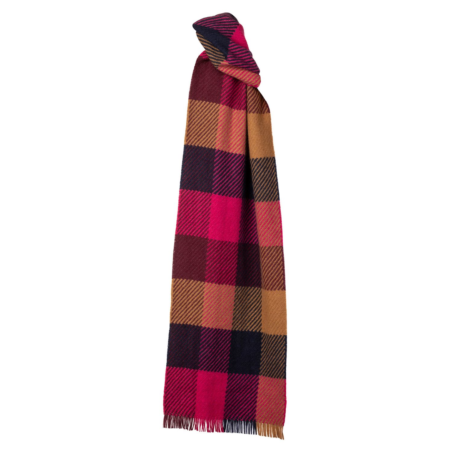Kinalba Women's Pink / Purple Deluxe Foxglove Block Check Cashmere Scarf In Multi