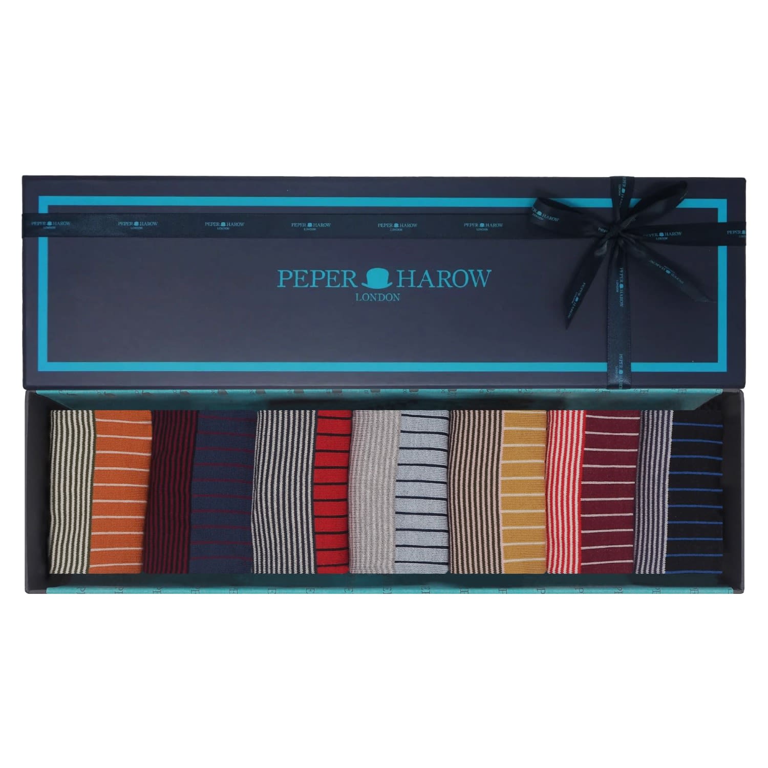Peper Harow - Made In England Father's Day Trainer Men Socks Gift Box – Oxford Stripe