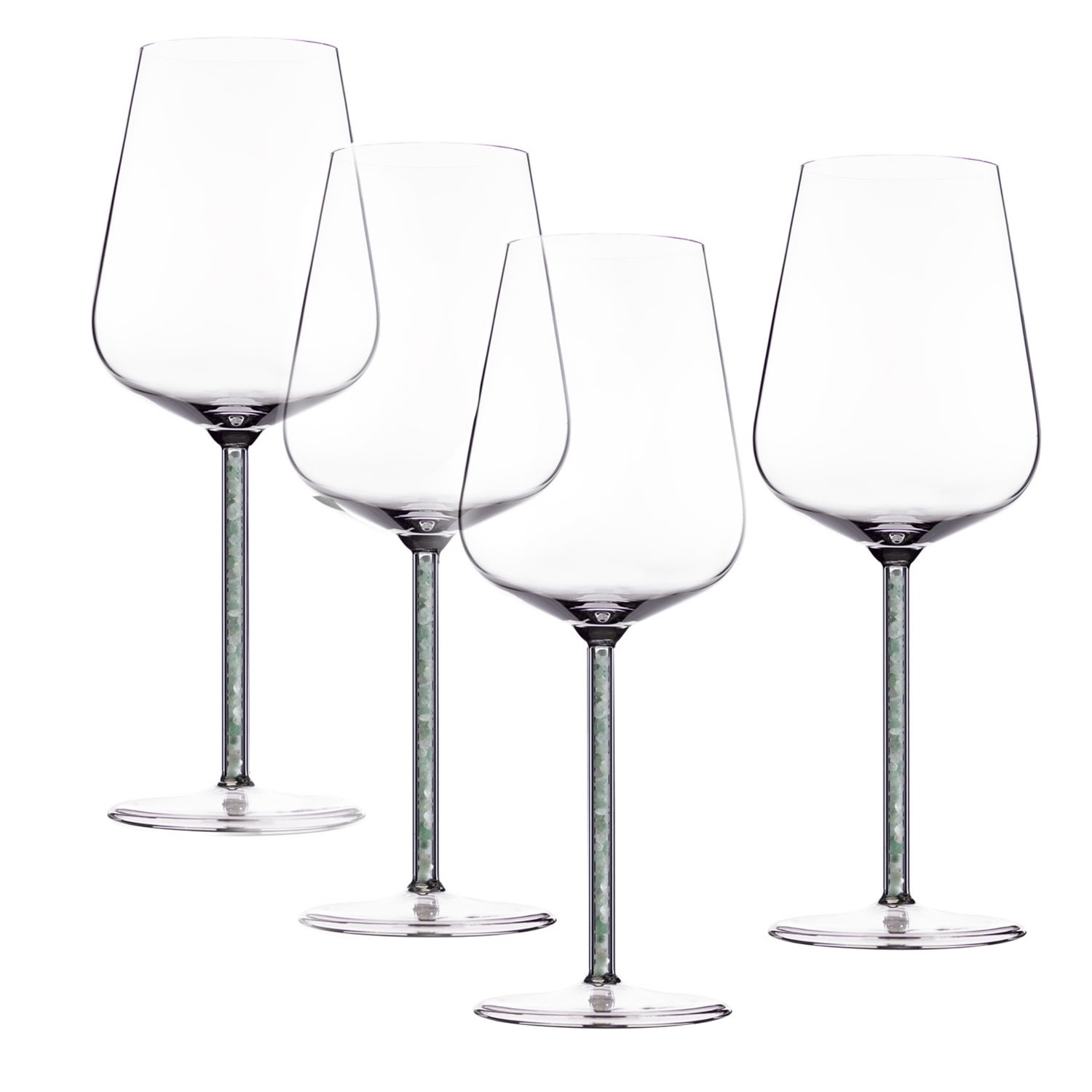 Green Aventurine Crystal - Stemmed Wine Glasses - Four Piece Greatfool