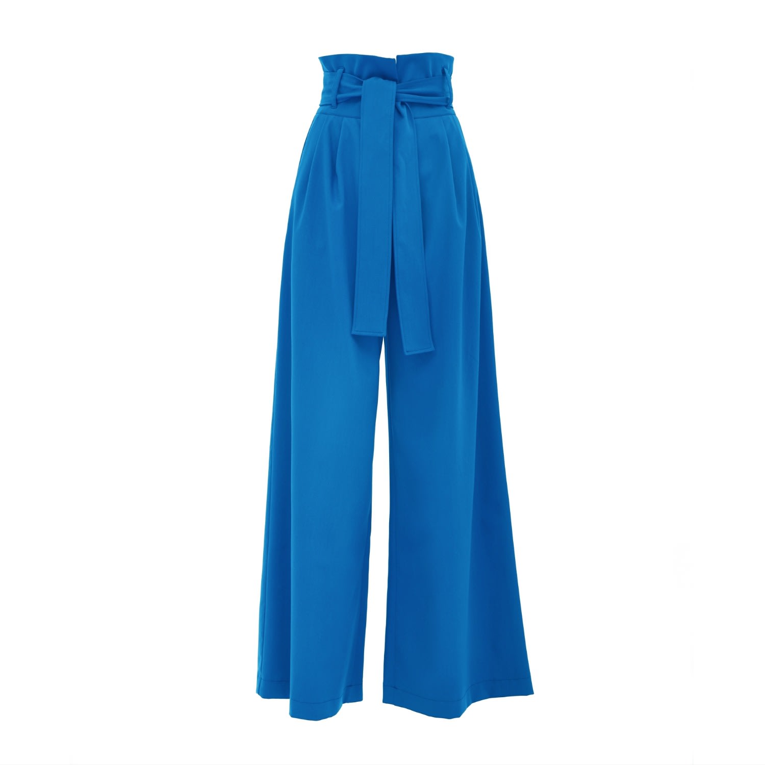 Julia Allert Women's High Waist Long Wide Leg Trousers Bright Blue In Blue