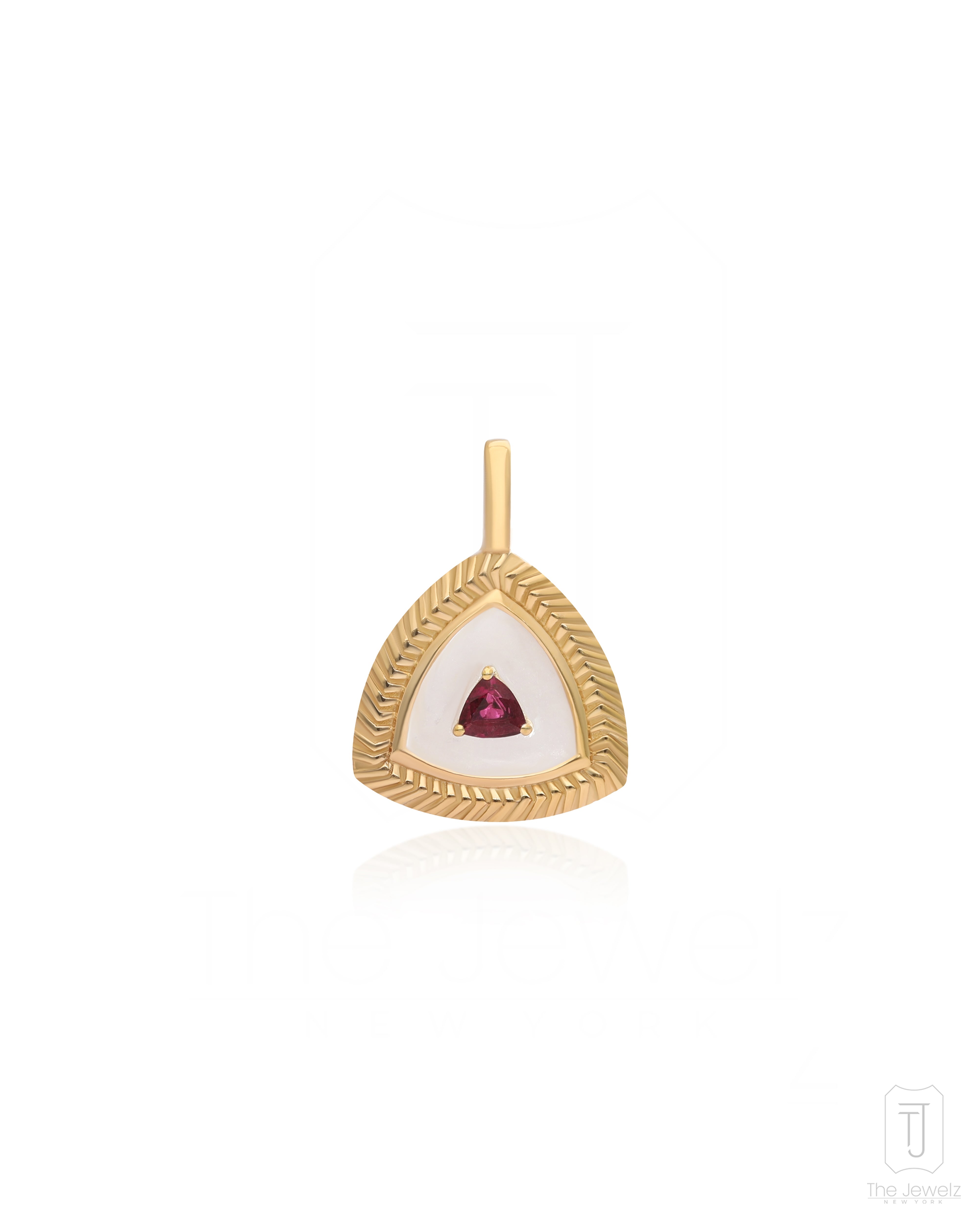 The Jewelz Women's White / Red / Pink Pink Tourmaline Trillion Crystal Silver Charm For Gifting