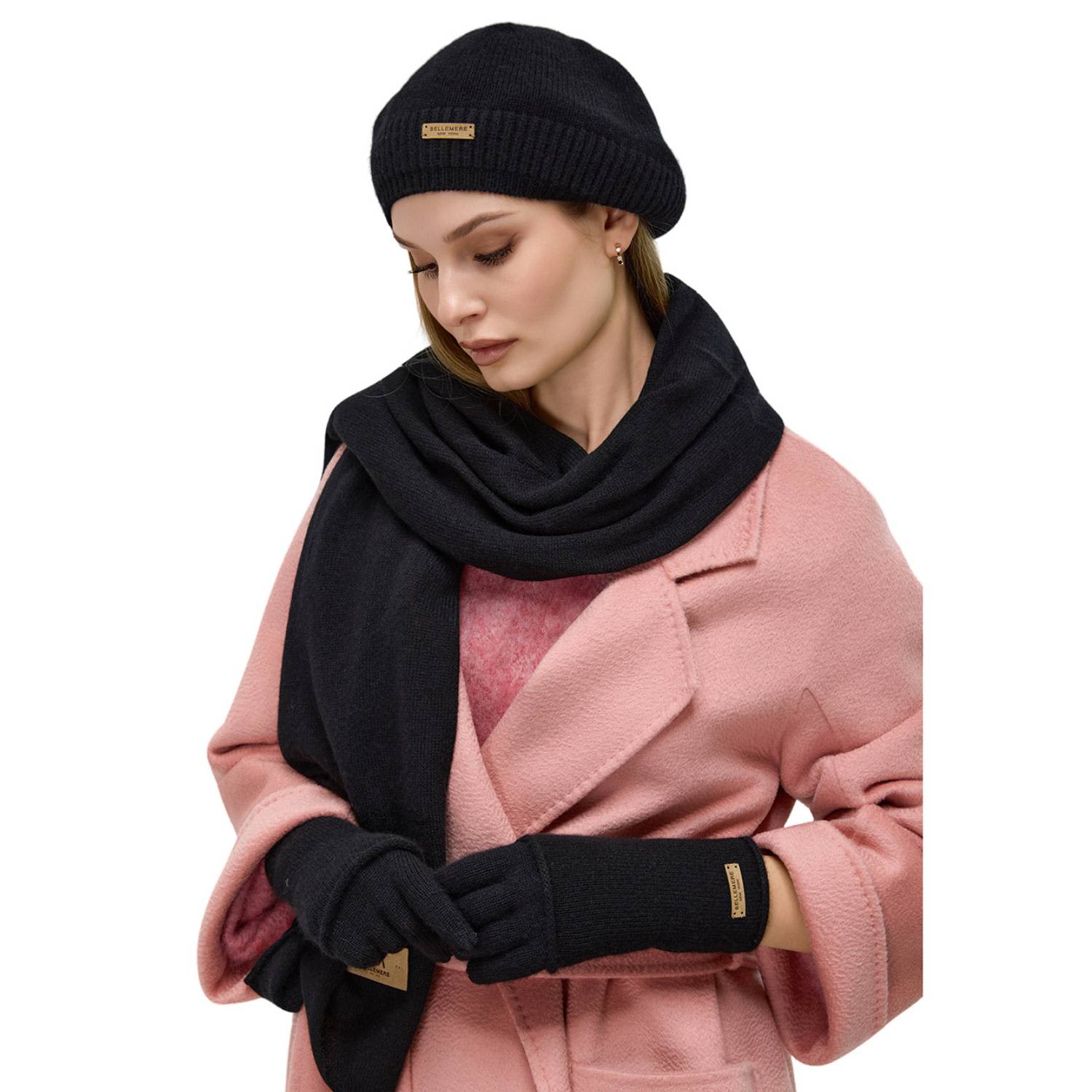 Classic Cashmere Beret - Black | Bellemere New York | Wolf  display picture 3