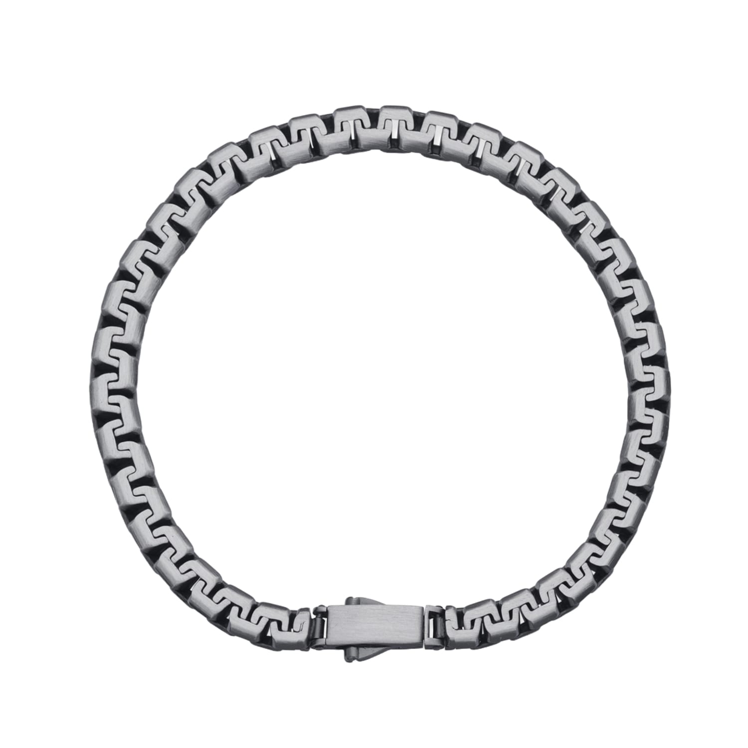 Altar™ Ornaments Co. Men's Grey Torque Bracelet| Sterling Silver Vintage Brushed Box Link - Altar™ In Gray