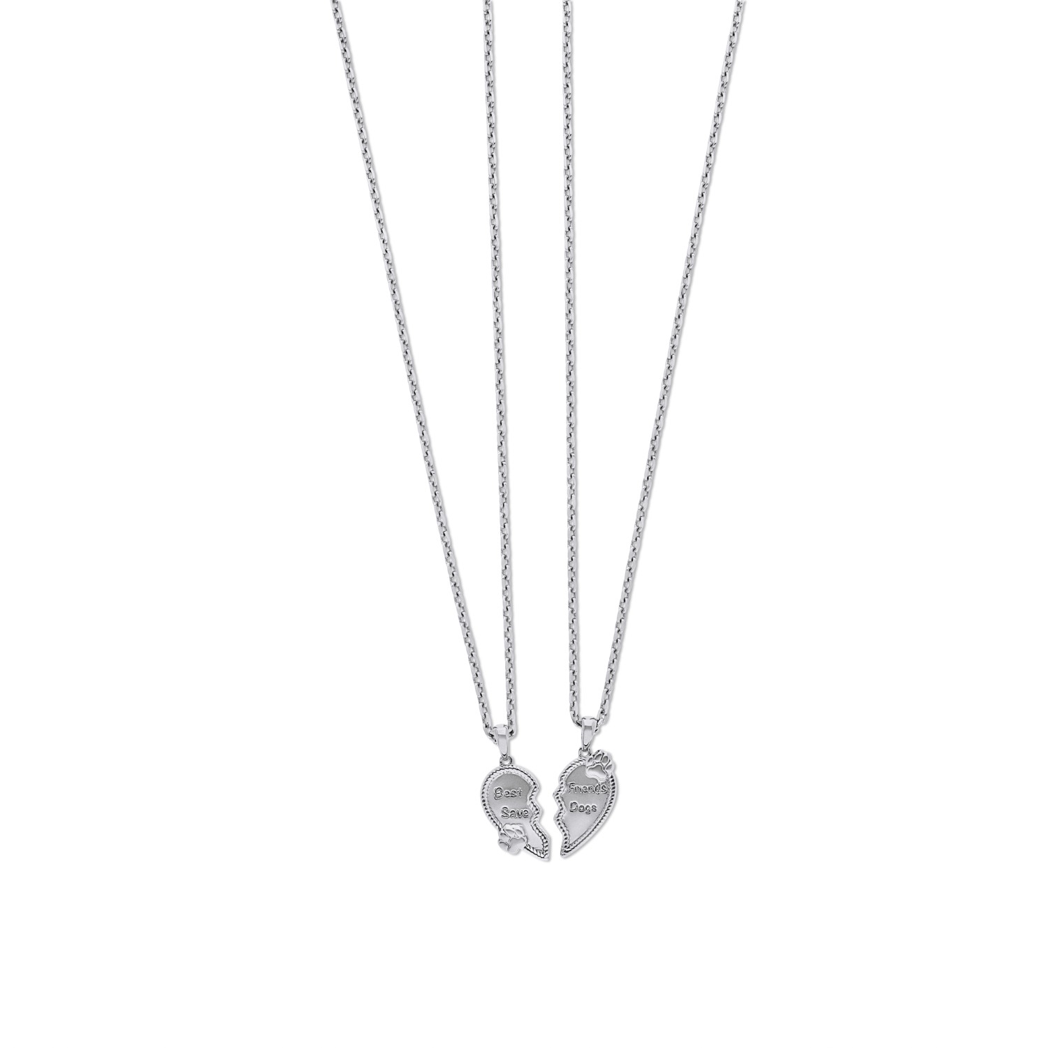 Cloud Haven Women's Friendship Furever Necklace Set Silver