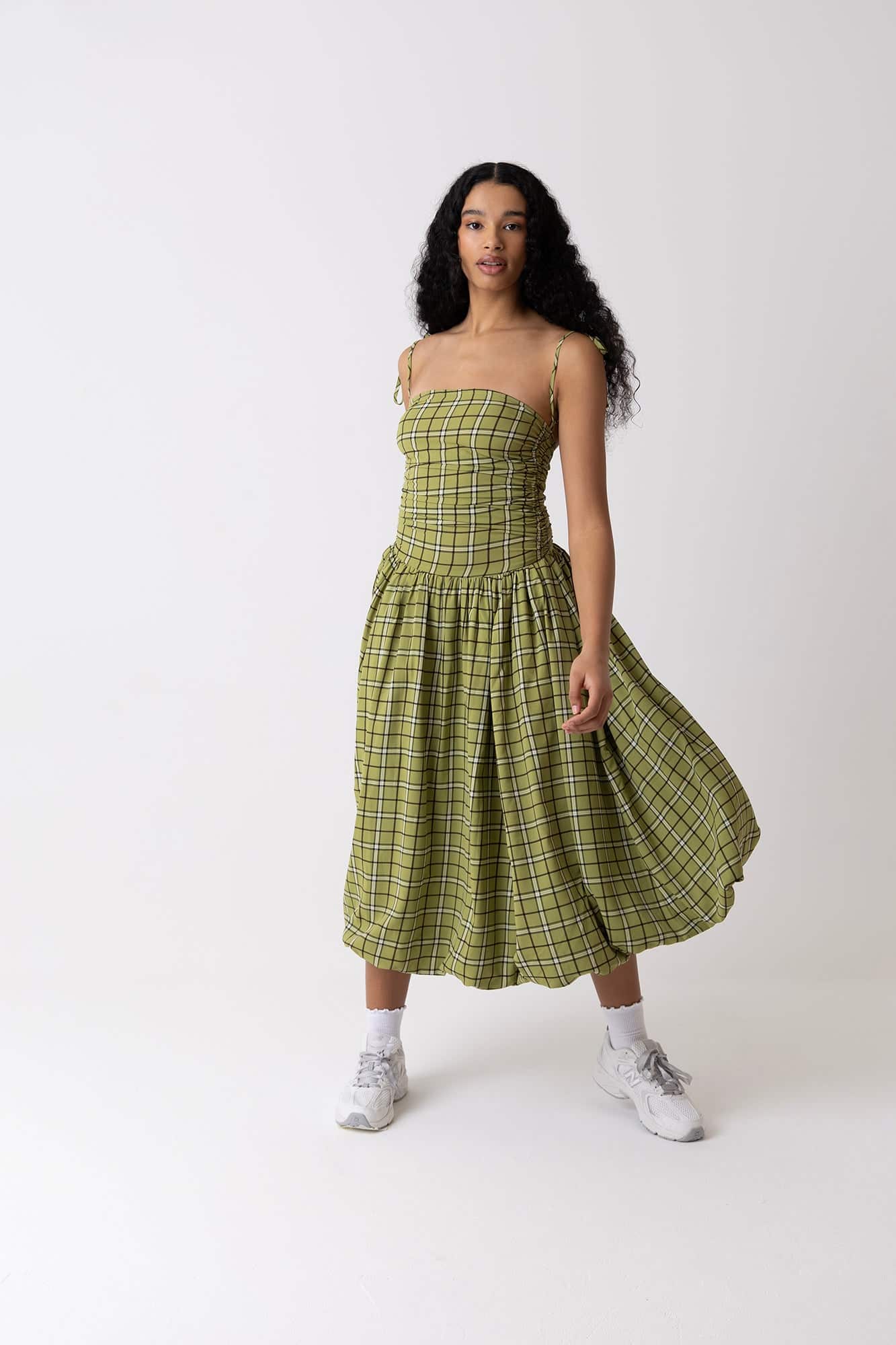 Cher Alexa Green Check Puffball Dress by AMY LYNN
