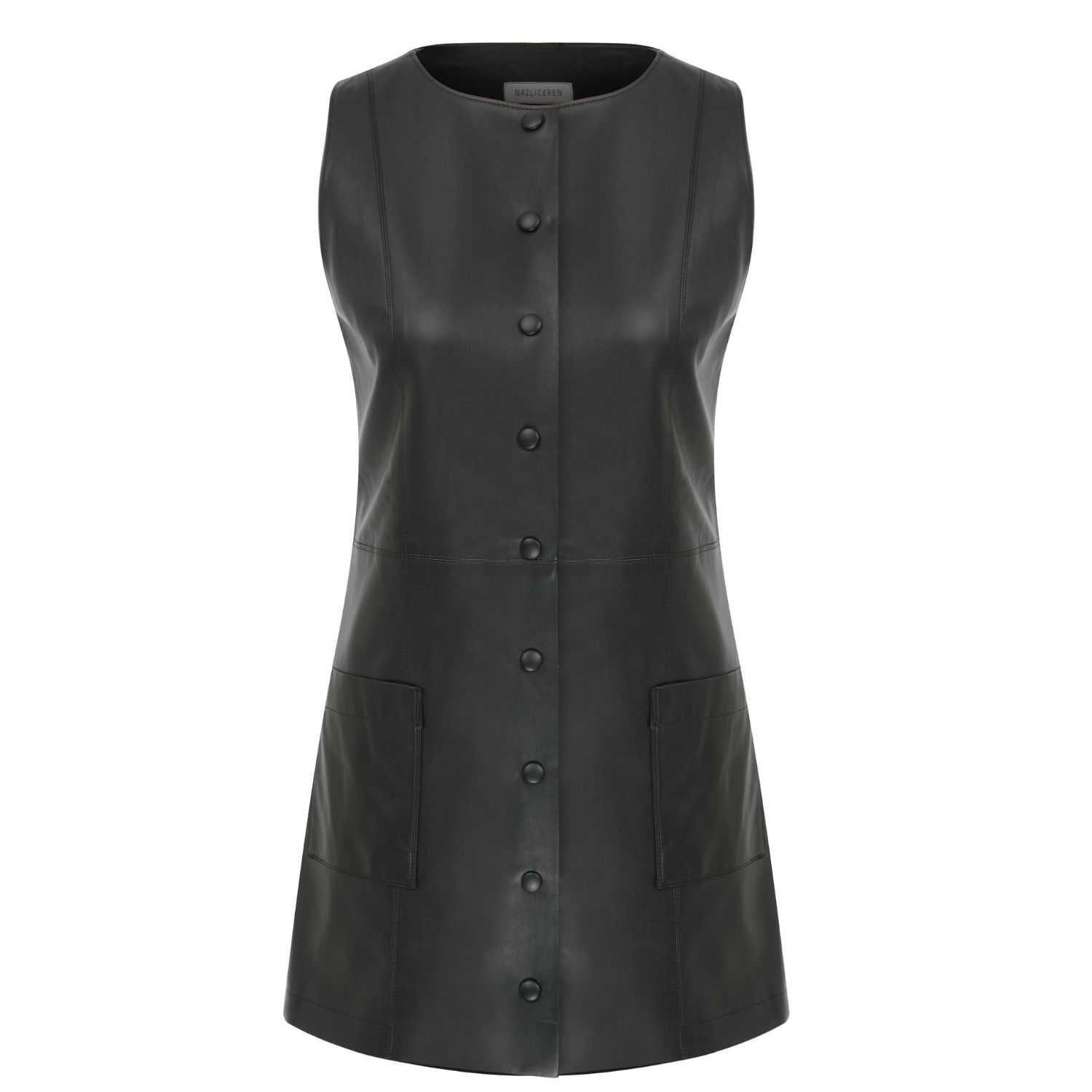 Women's Black Odette Vegan Leather Mini Dress | Small | Nazli Ceren