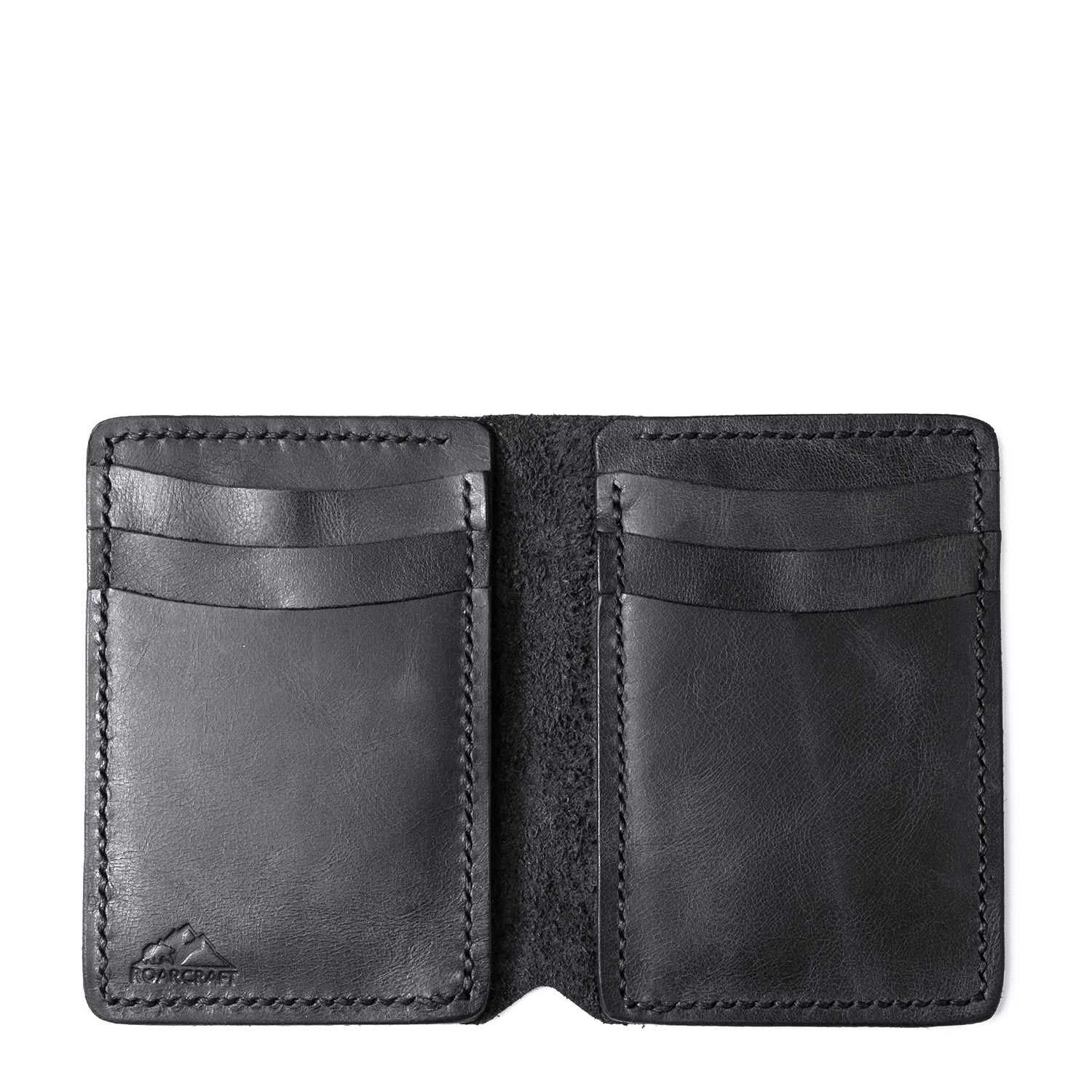 Roarcraft Men's Grey Vertical Bifold Leather Wallet - Laodikya - Coal In Gray