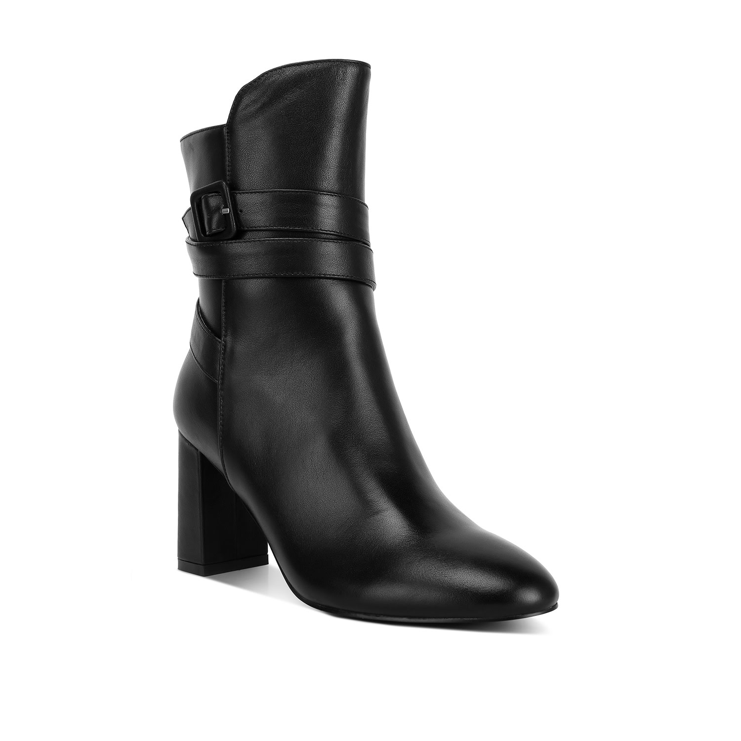 Women’s Cobra Buckle Strap Embellished Boots In Black 4 Uk Rag & Co.