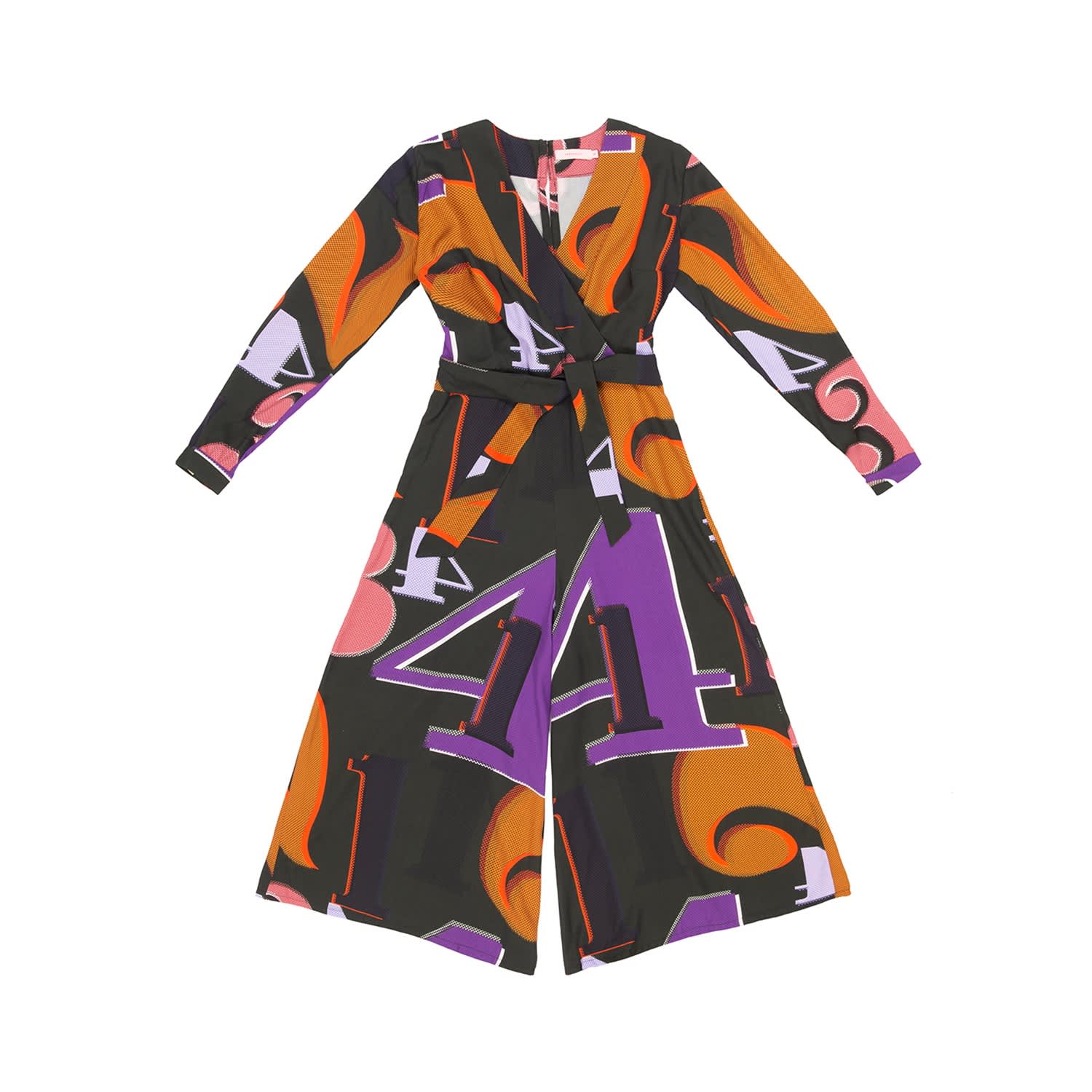grid print jumpsuit