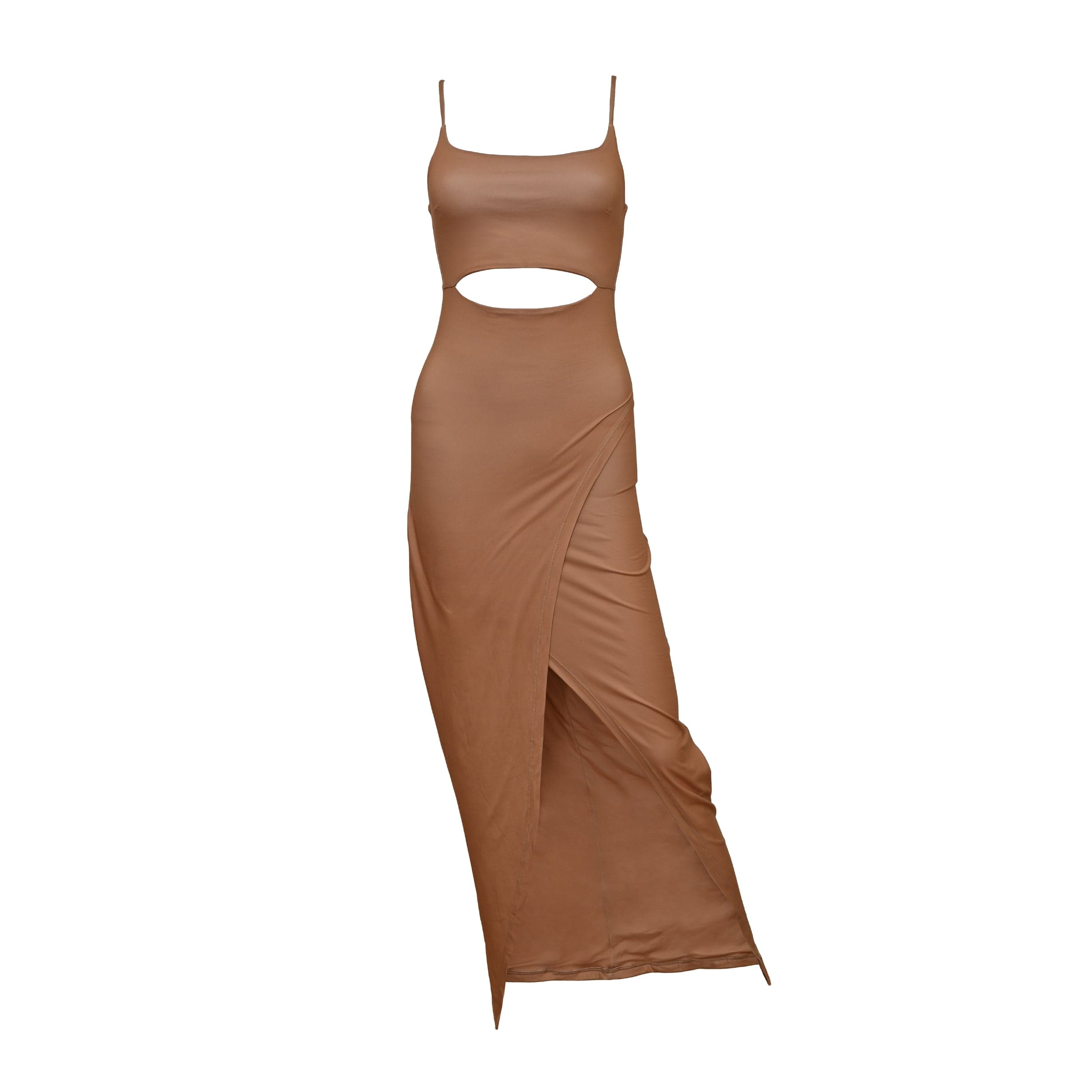 Lezat Women's Selena Modal Cutout Slit Dress - Cooper In Brown