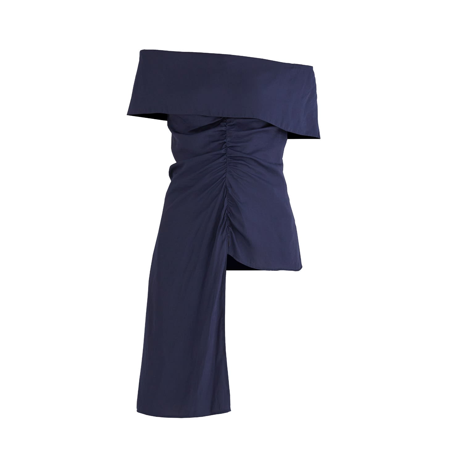navy bardot foldover wrap dress