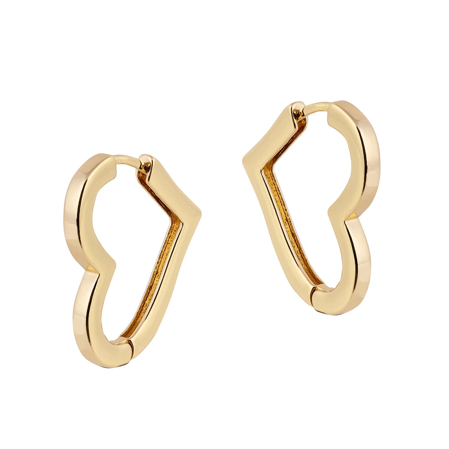 Women’s Bella Heart Shaped Gold Hoop Earrings Amadeus