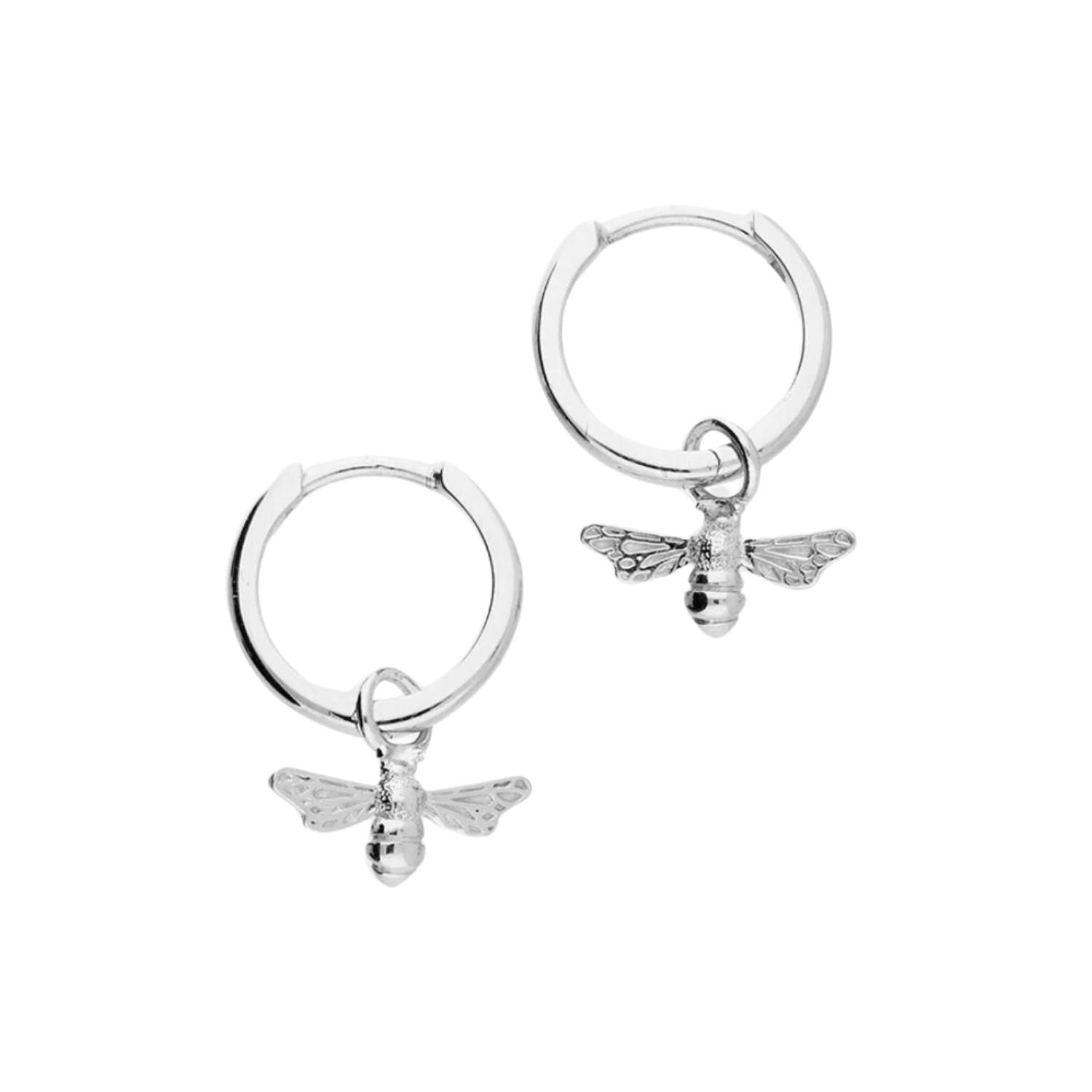 Women’s Worker Bee Huggie Earrings Silver Fiyah Jewellery