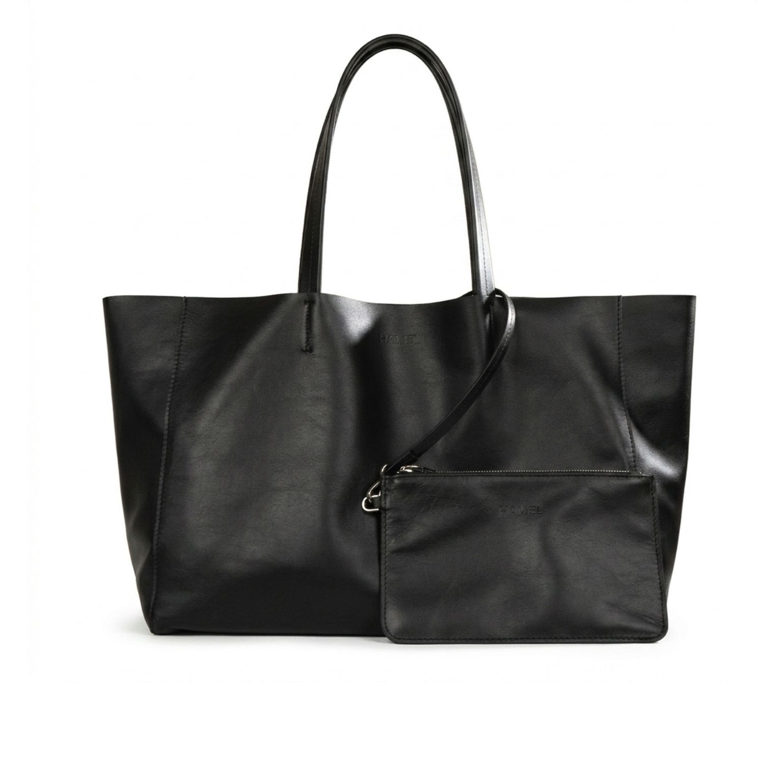 Women's Ravello Leather Tote Bag - Black | Hamel Atelier