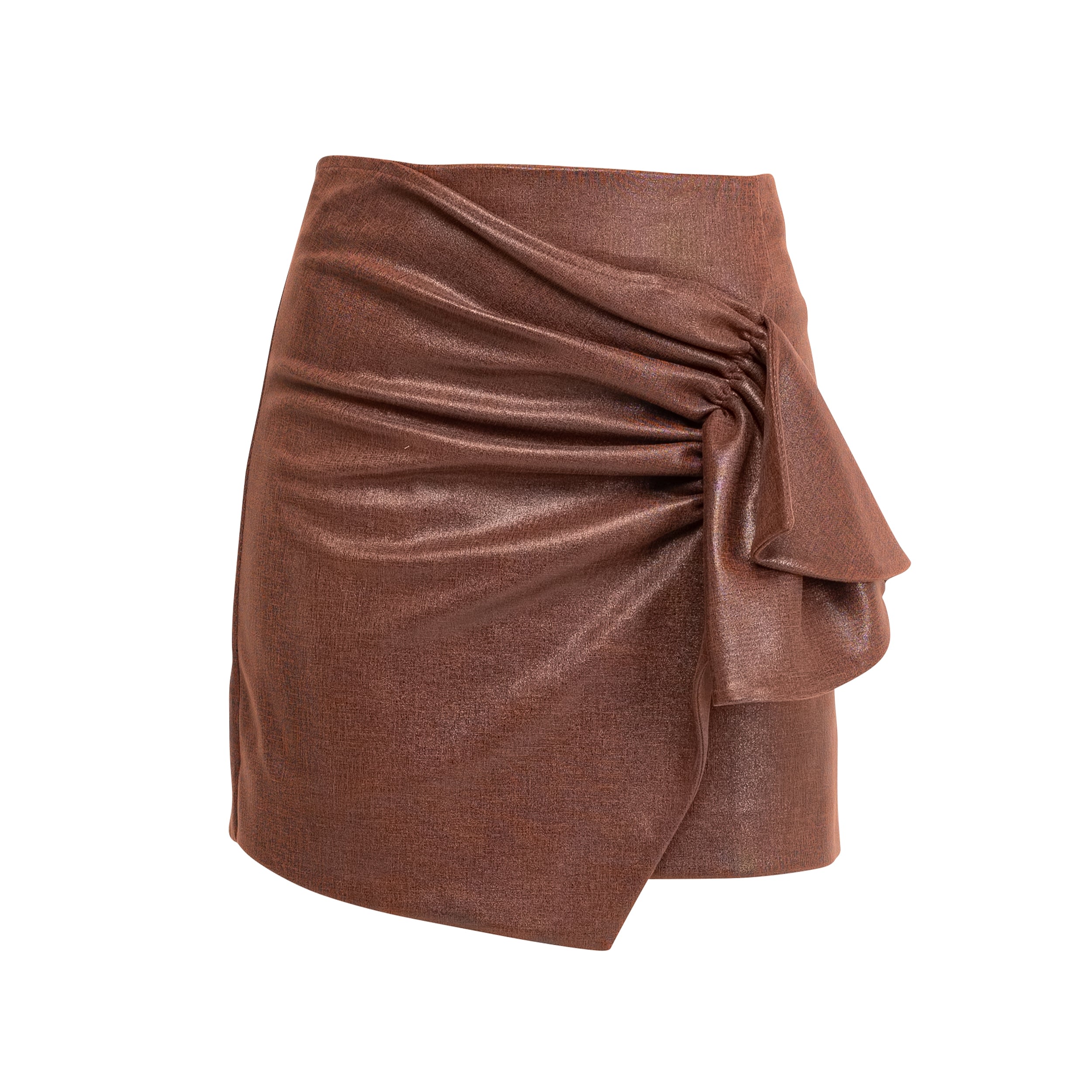 Women’s Brown Draped Mini Skirt Small Dolores Promesas