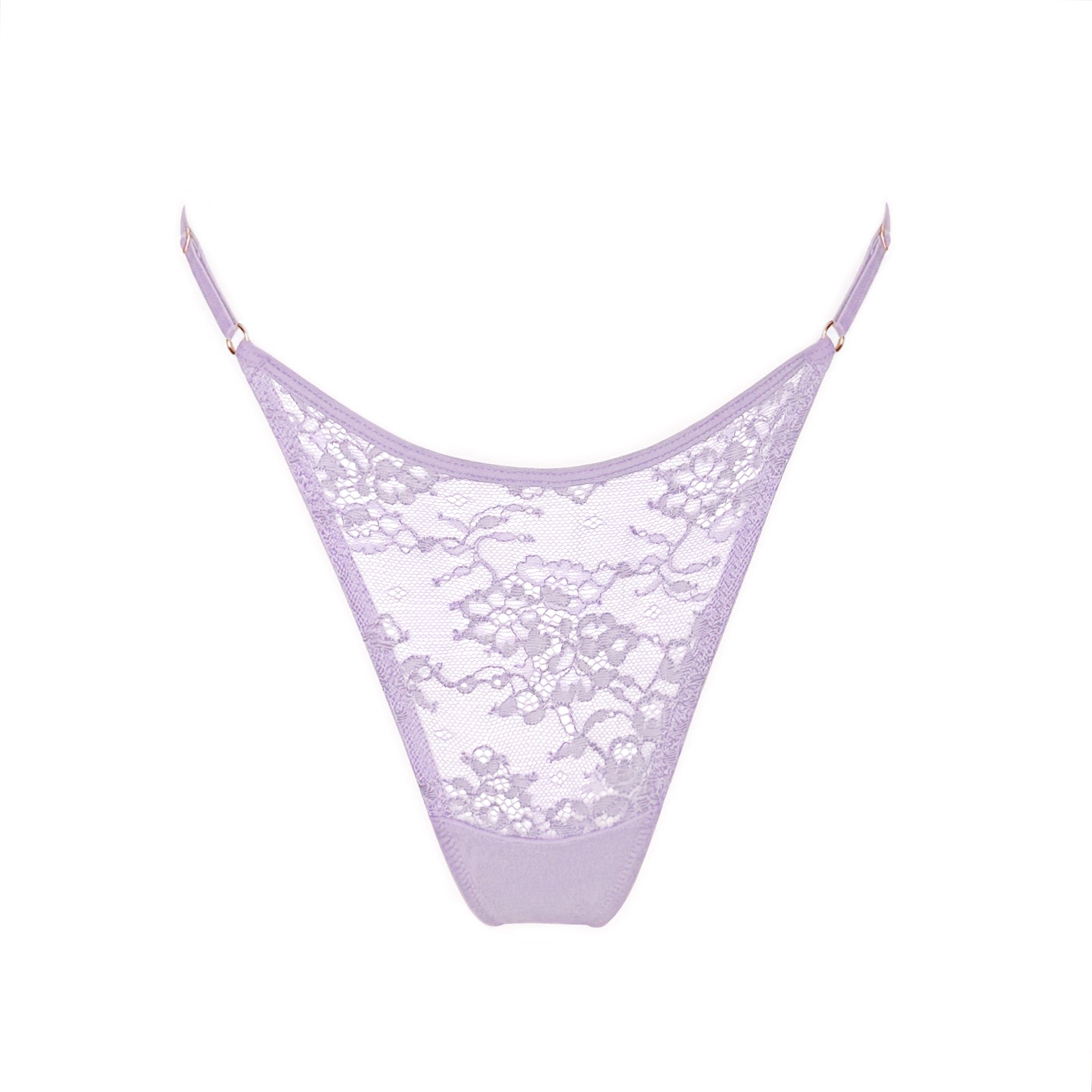 Monique Morin Lingerie Women's Pink / Purple Wild Lace Lilac Hint Adjustable Thong In Pink/purple