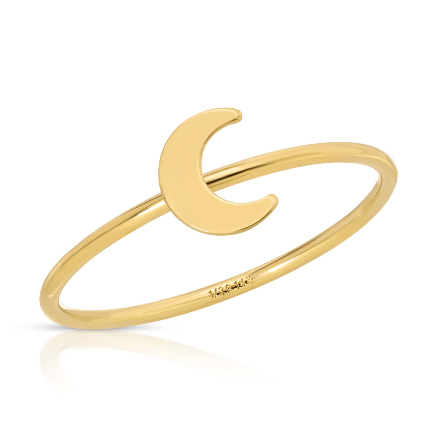 Women’s Gold Crescent Moon Ring Glamrocks Jewelry