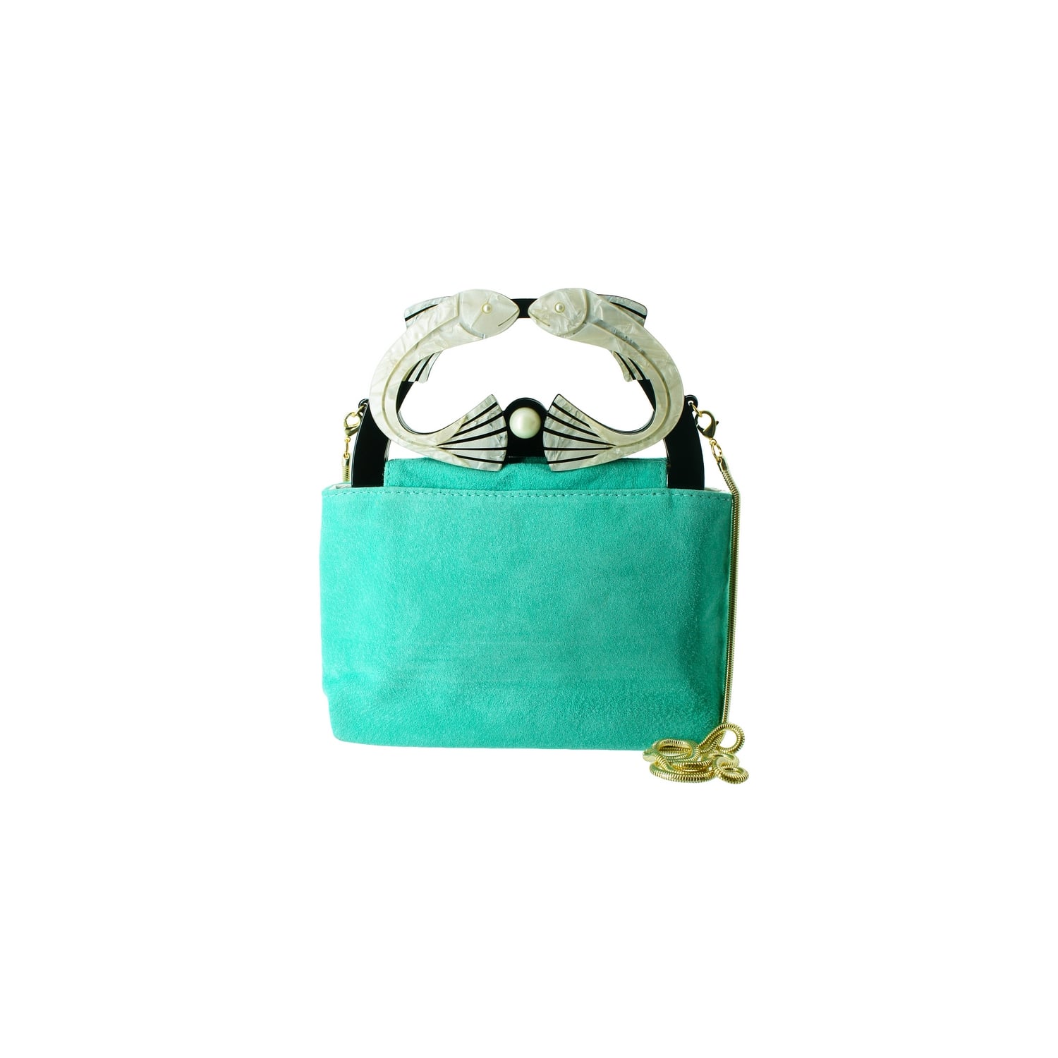 Gissa Bicalho Women's Green Handmade Acrylic Bag Water Mirror Turquoise