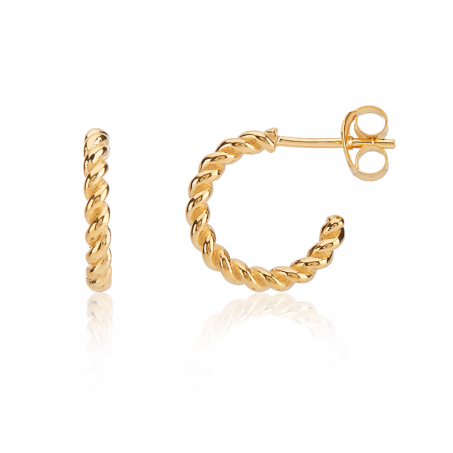 Women’s Alhambra Mini Piccolo Twisted Gold Vermeil Hoop Earrings Auree Jewellery