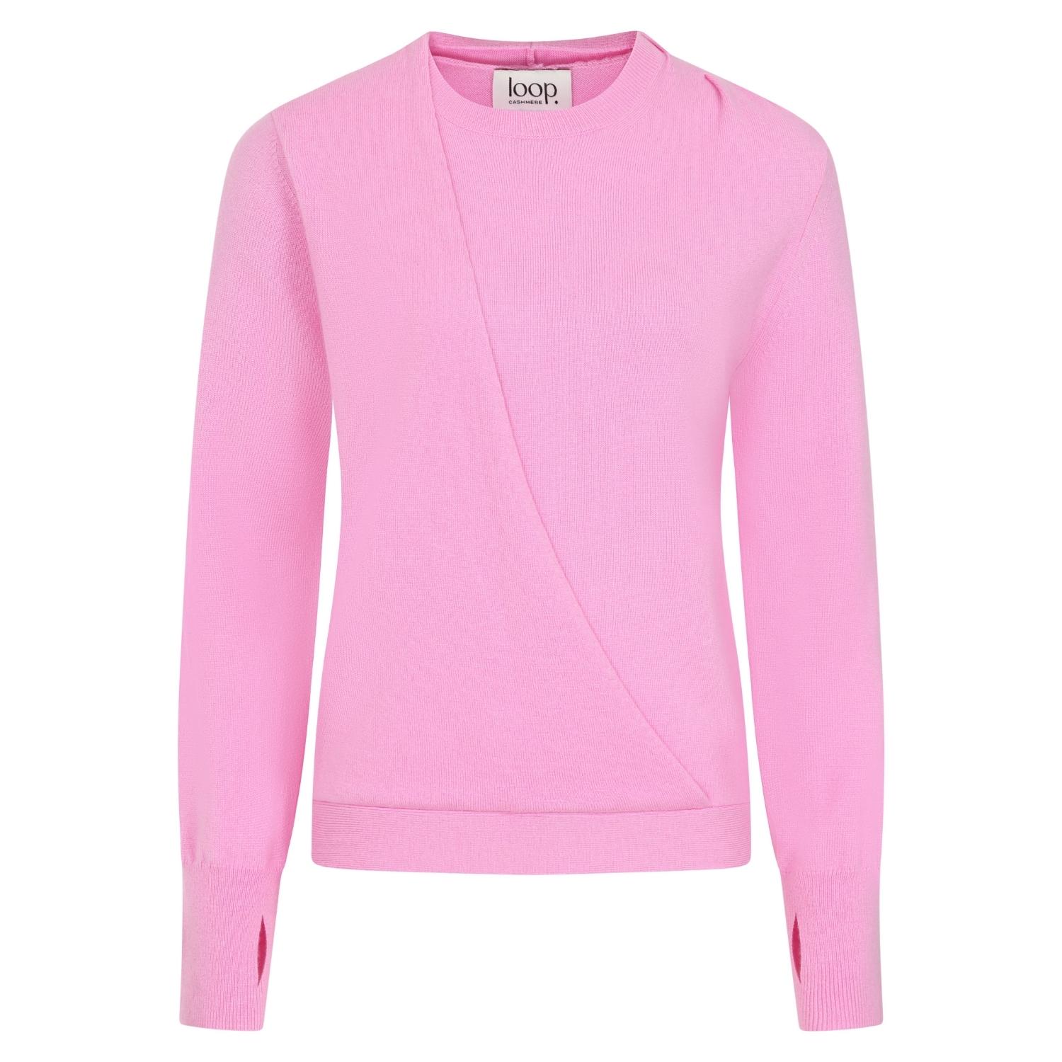 Women’s Pink / Purple Ruched Cashmere Sweatshirt In Peony Pink Small Loop Cashmere