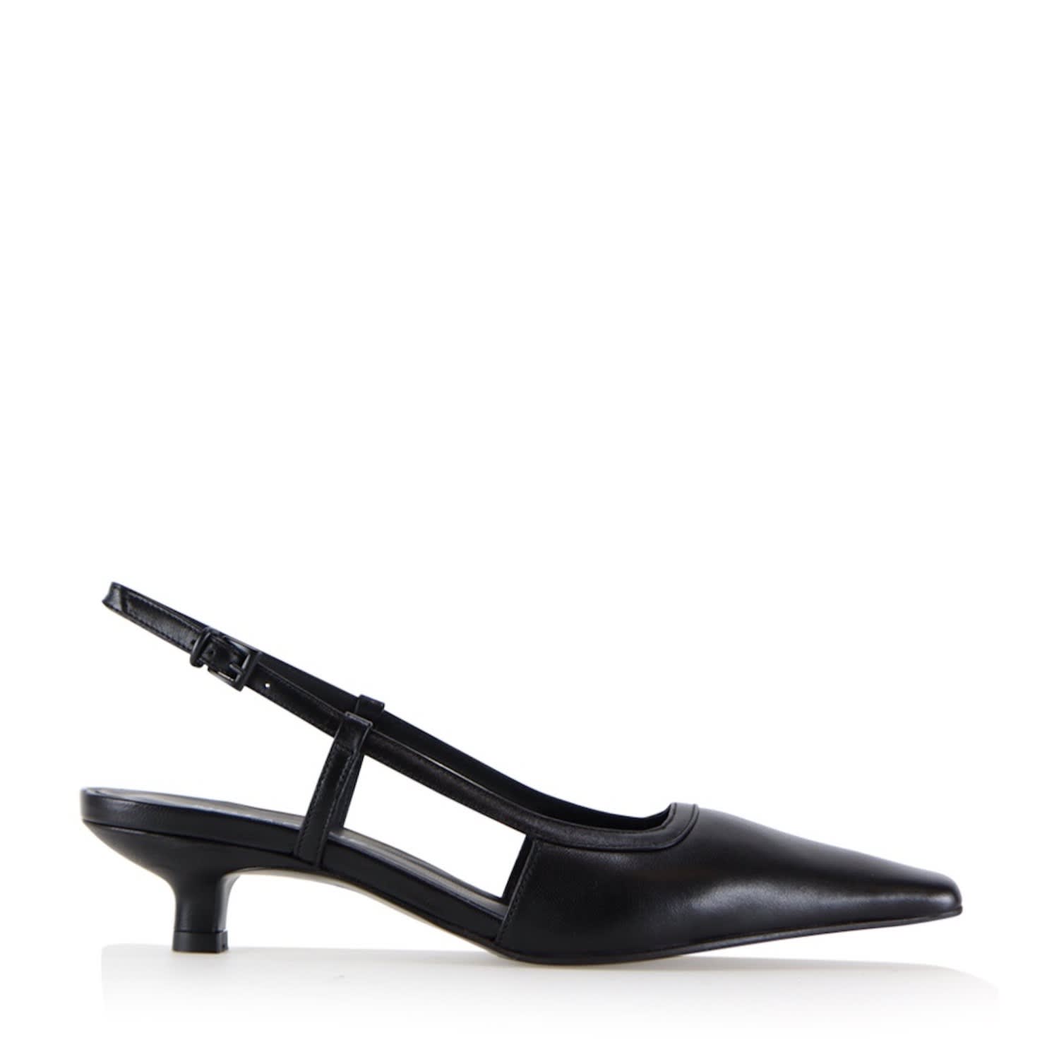 Notabene Women's Elena Slingback Stilettos, Black Leather